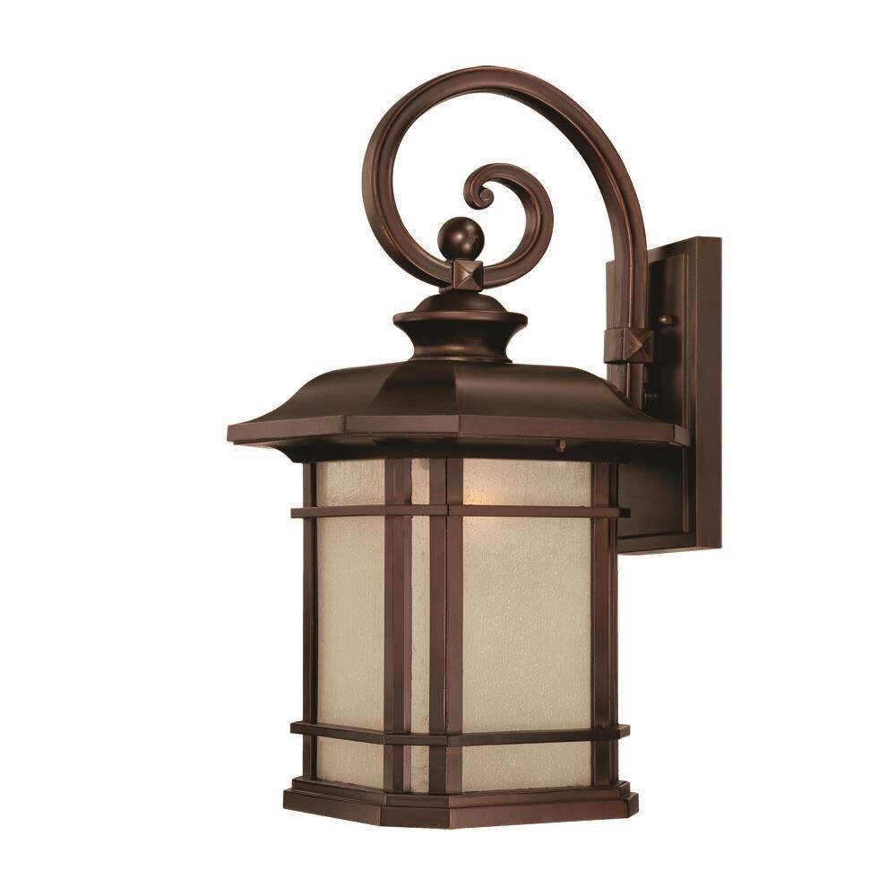 Shown in Architectural Bronze finish and Frosted glass and Frosted Glass Panes shade