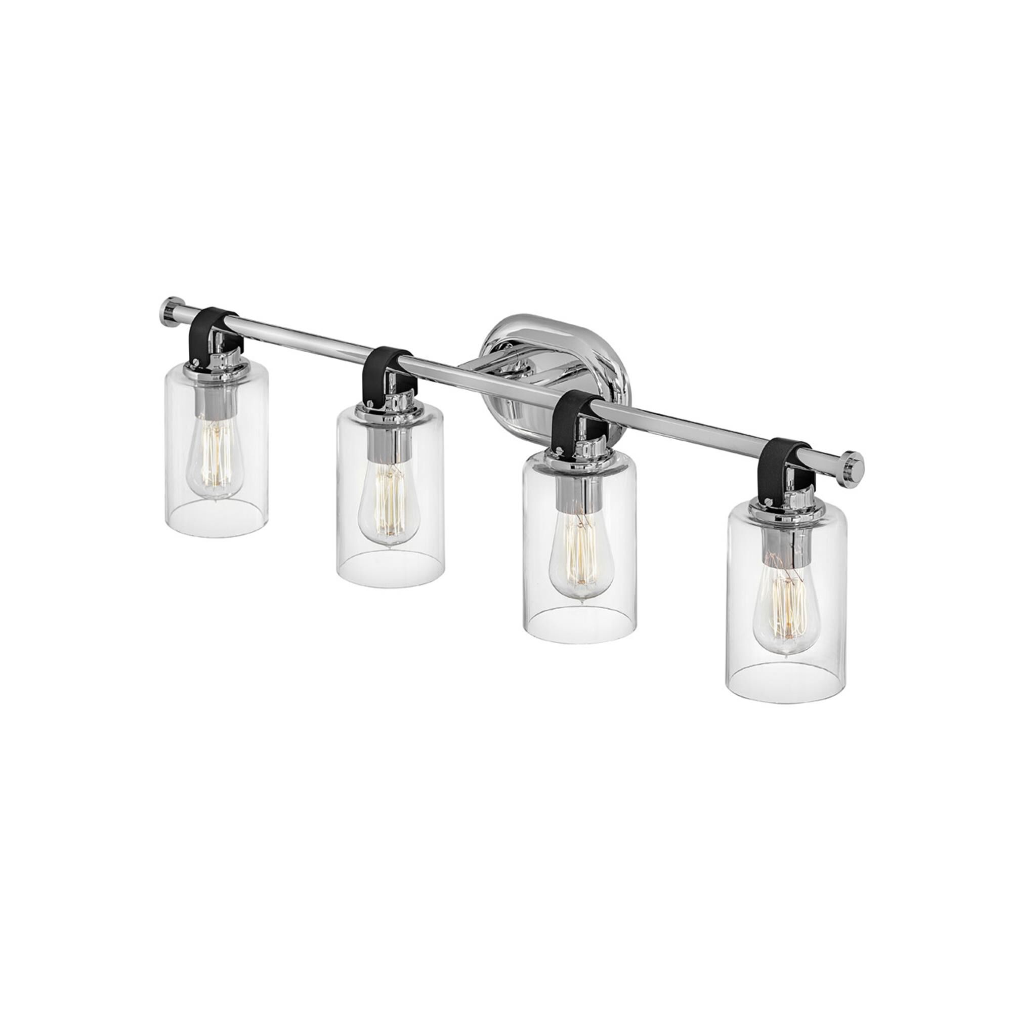 Shown in Chrome finish and Clear glass