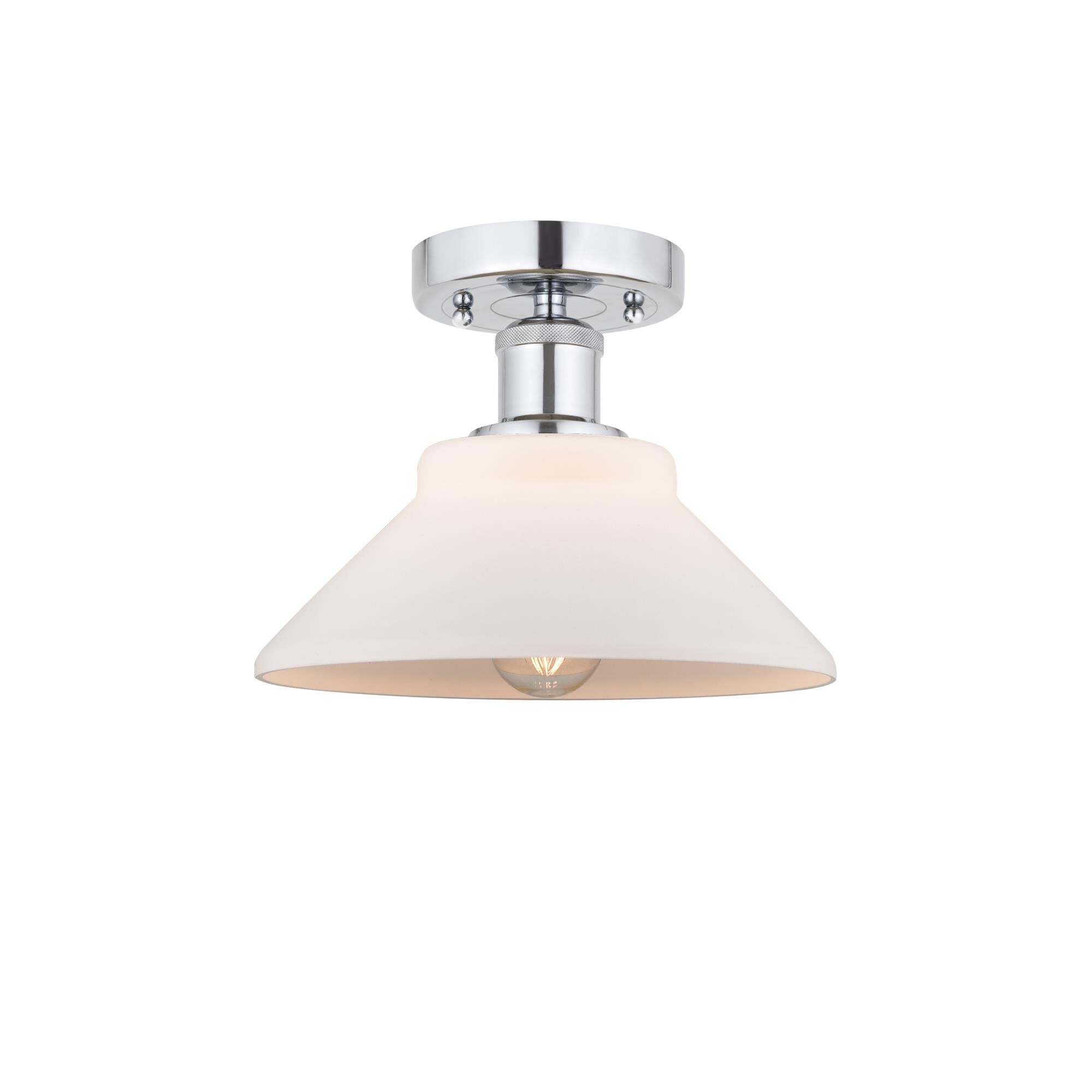 Shown in Polished Chrome, Matte White finish and Matte White glass and Matte White Glass shade