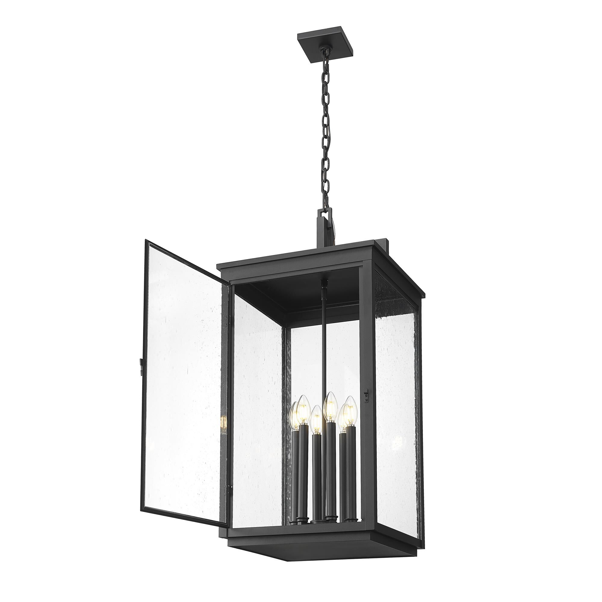Shown in Sand Black finish and Clear Seedy glass and Clear Seedy shade