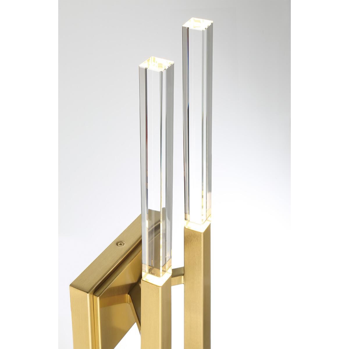 Shown in Brushed Gold finish and Clear Prism glass