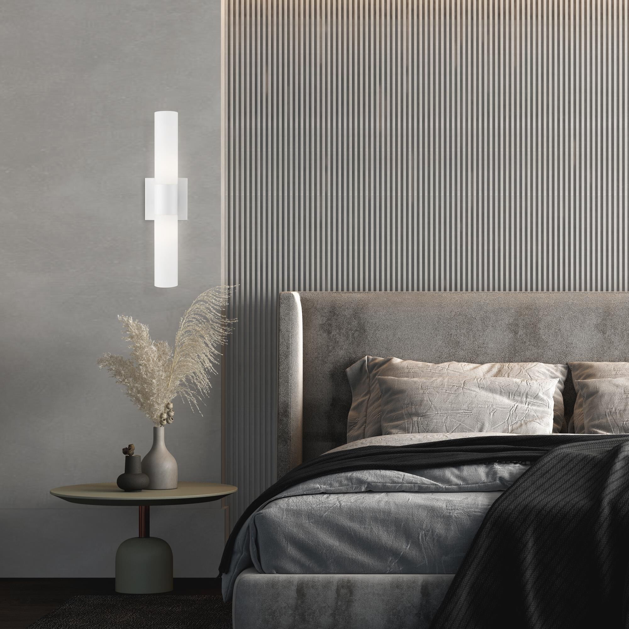 Shown in Textured White With Brushed Nickel Accent finish and Hand Blown Satin Opal White Twist Lock glass and Hand Blown Satin Opal White Twist Lock Glass shade