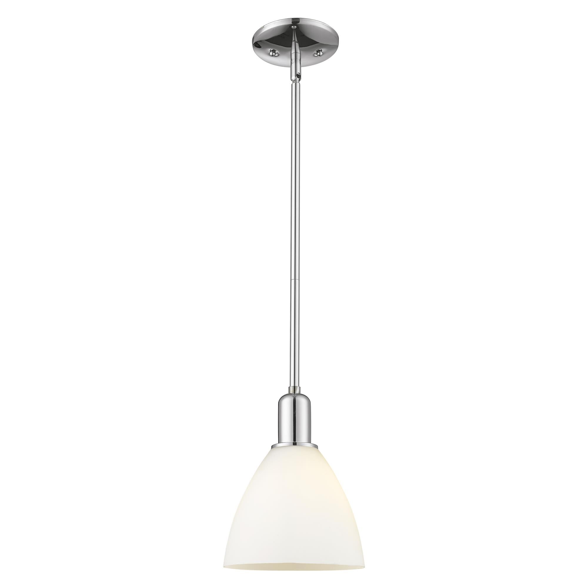 Shown in Polished Chrome finish and Matte White glass