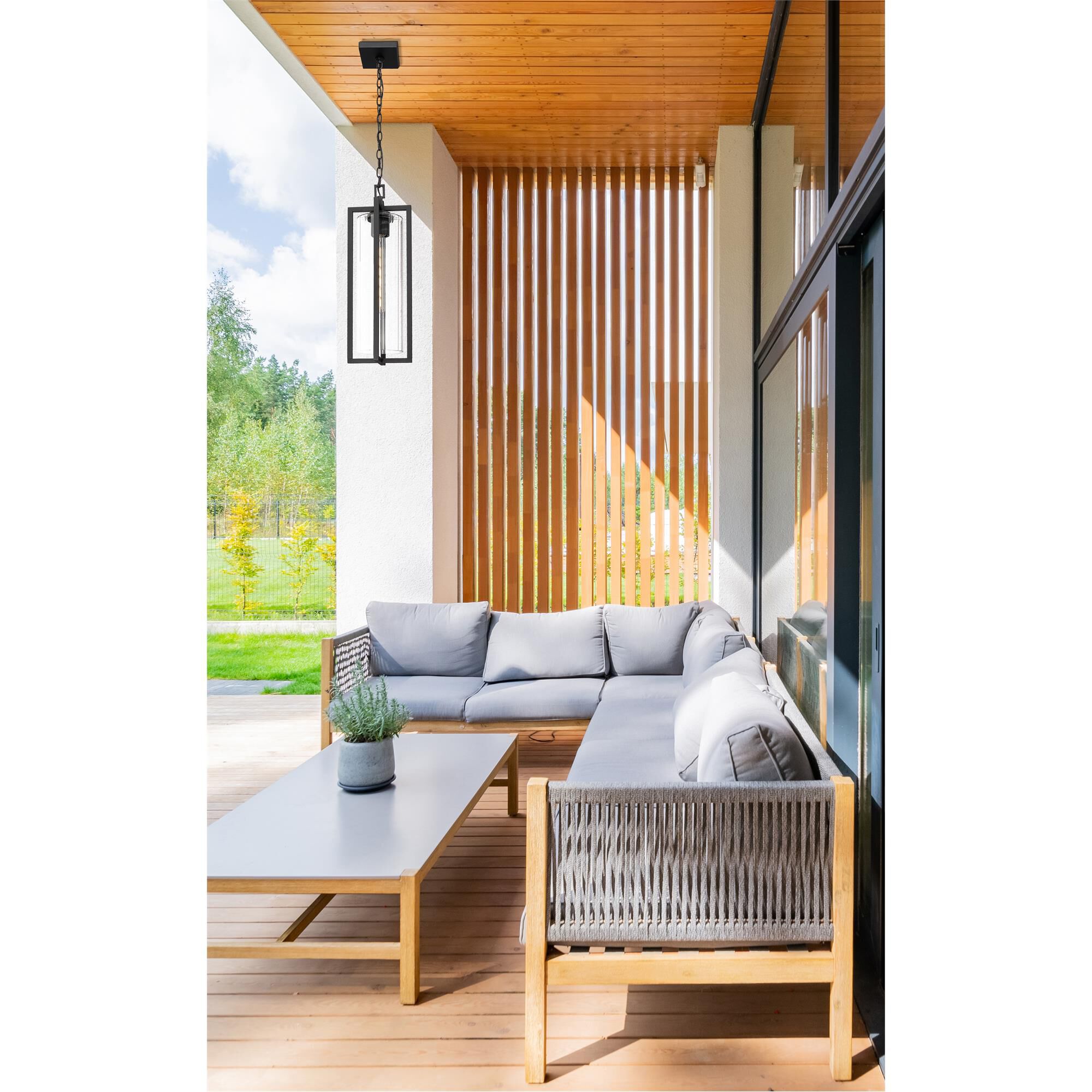 Shown in Black finish and Clear Ribbed glass and Clear Ribbed shade