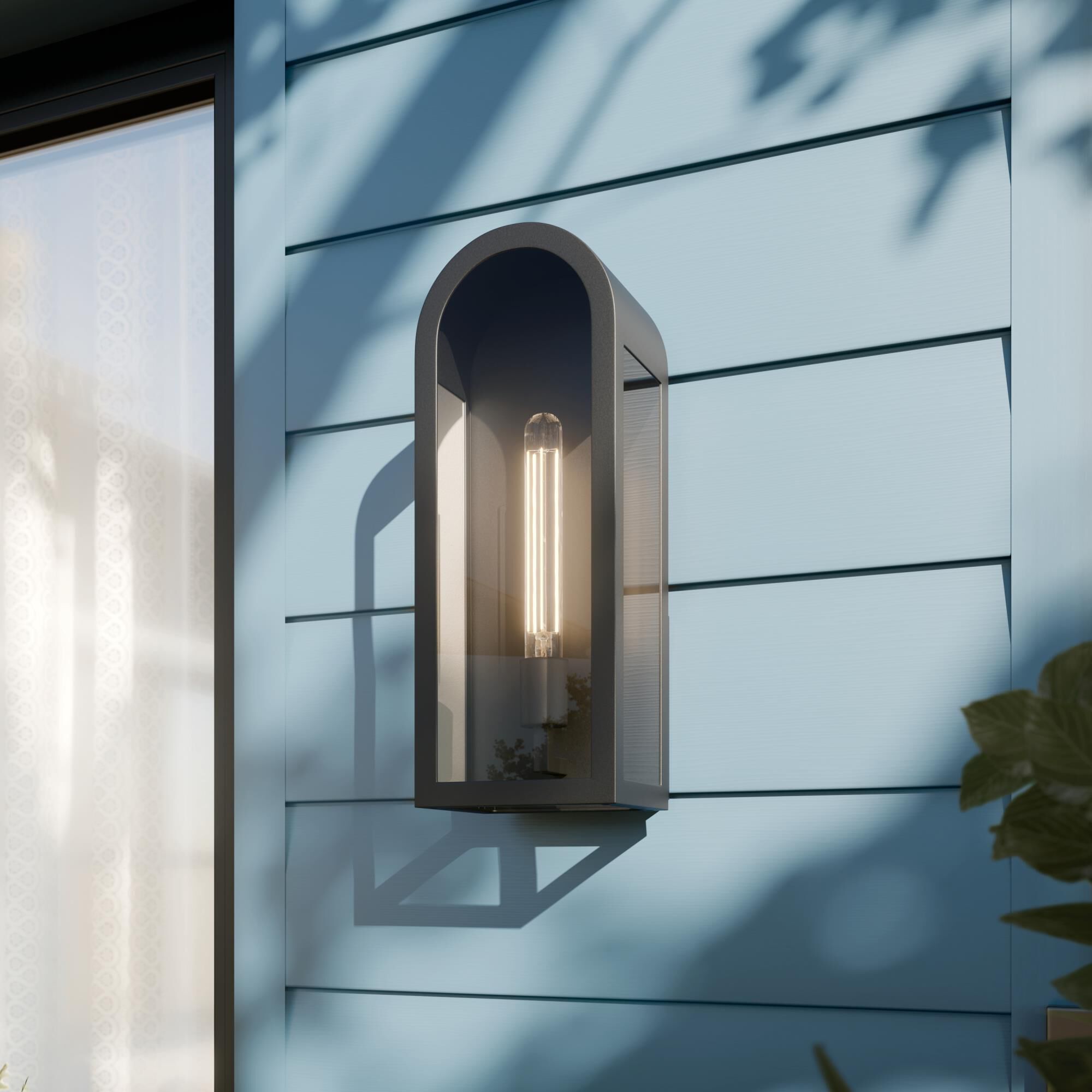 Shown in Textured Black finish and Clear glass