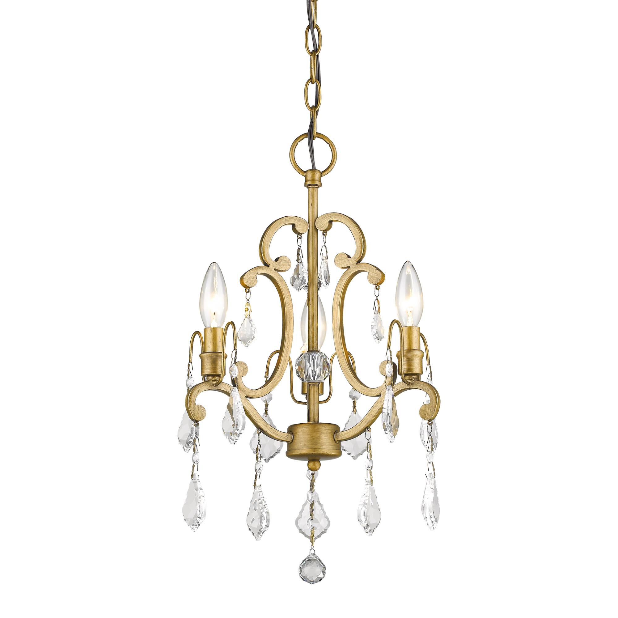 Shown in Antique Gold finish and -- glass and -- shade