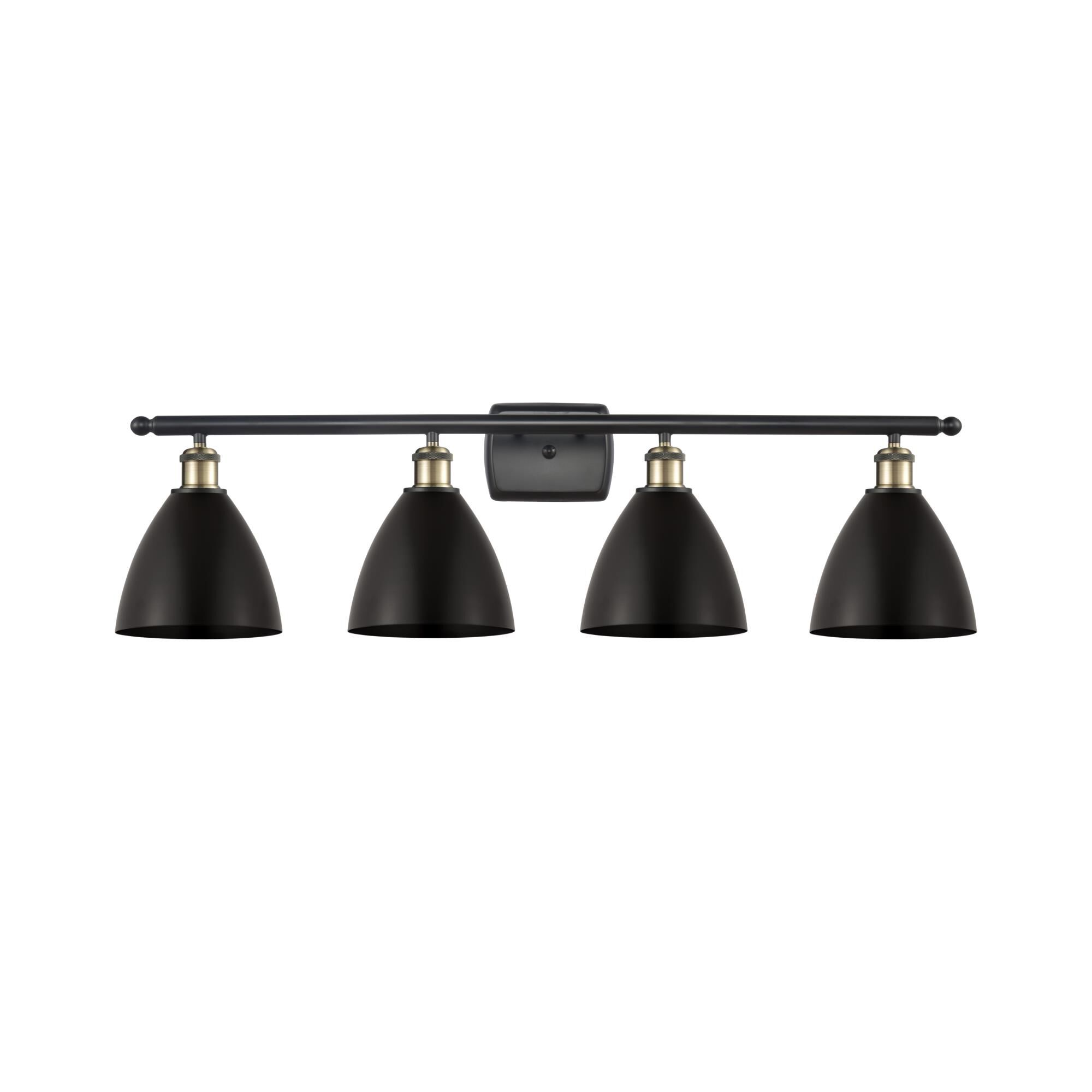 Shown in Black Antique Brass finish and Matte Black Ballston Dome shade