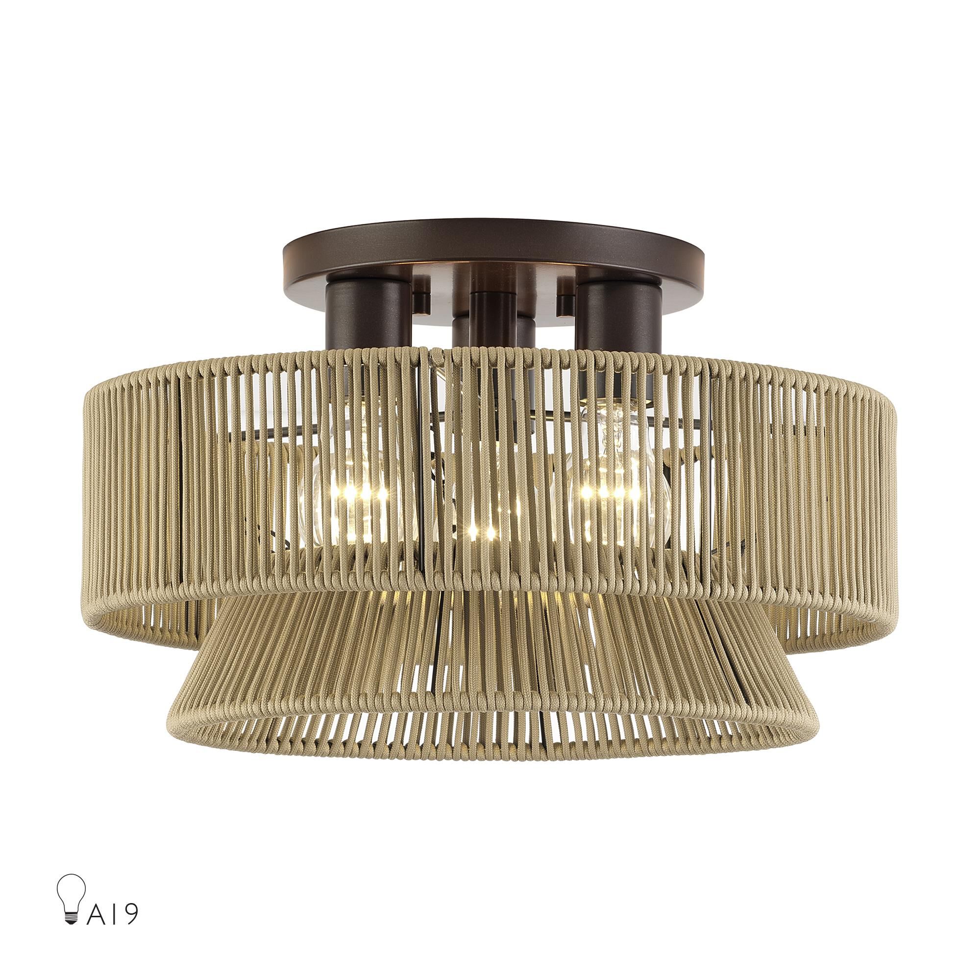 Florell 15 Inch Semi Flush Mount by Livex Lighting