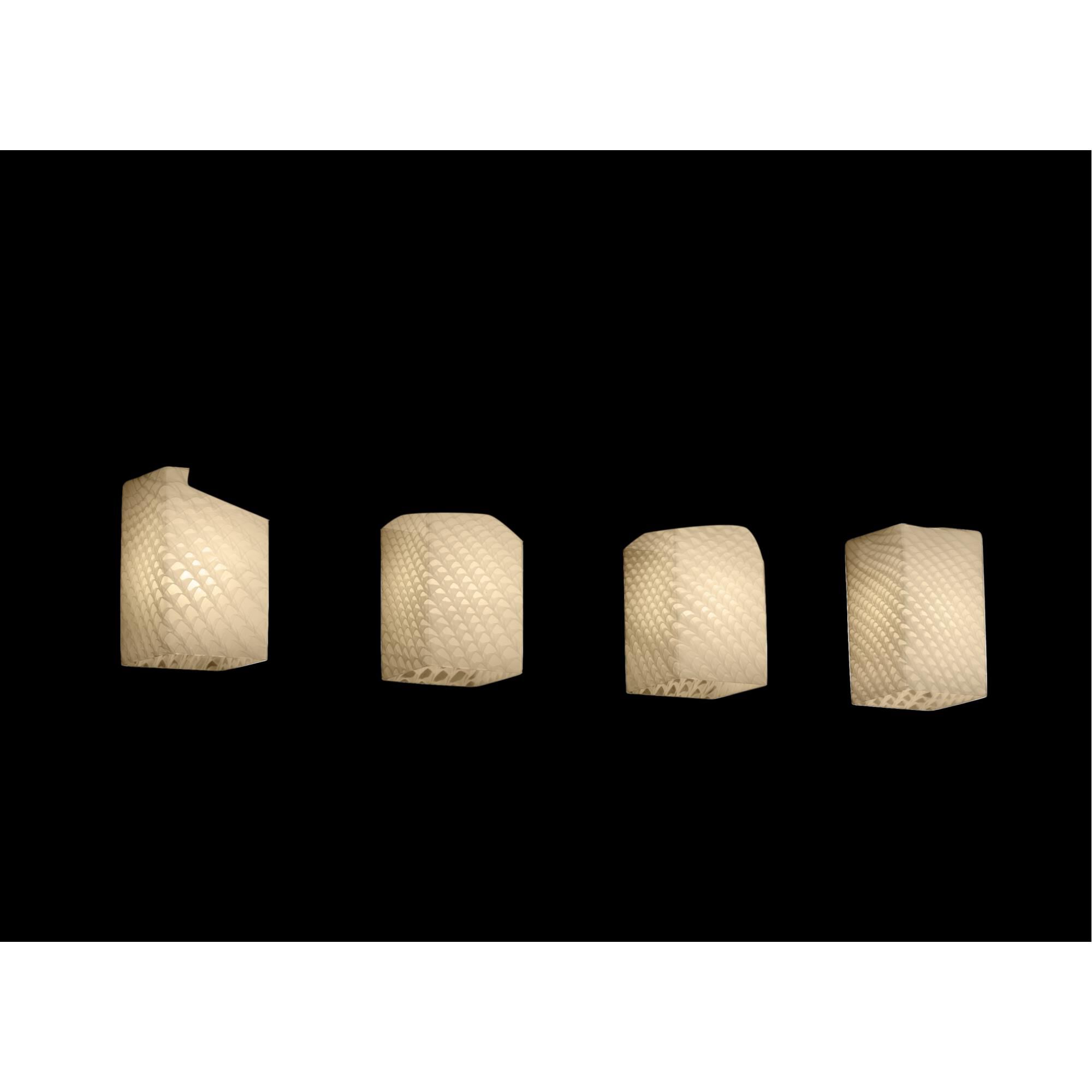 Shown in Polished Chrome finish and Artisan glass and Weave shade and Square with Flat Rim accent