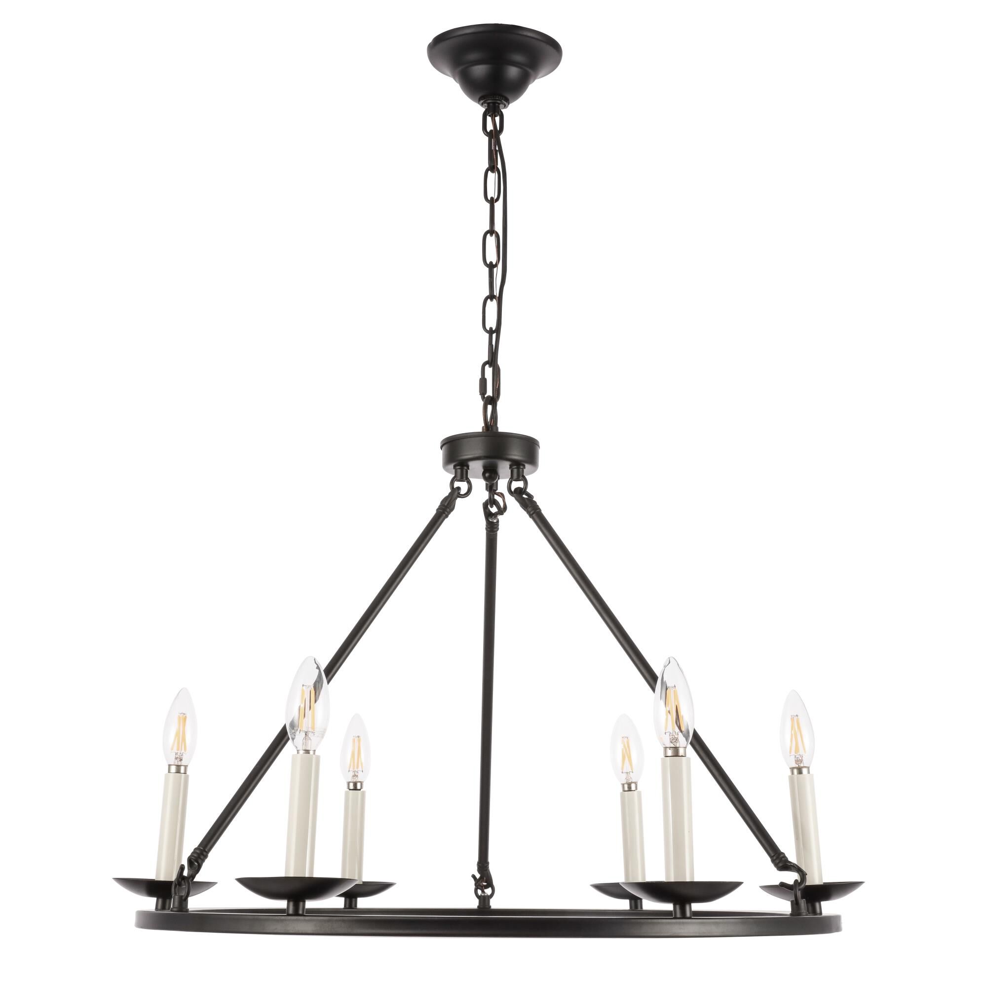 Maine 26 Inch 6 Light Chandelier by Elegant Lighting