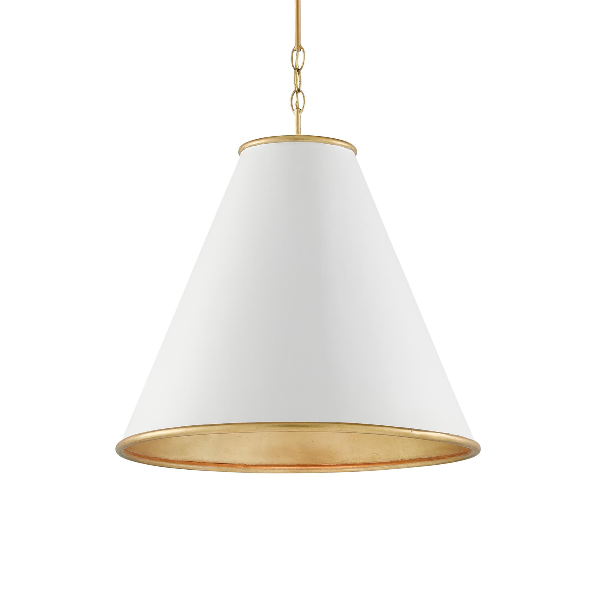 Shown in Painted Gesso White/Contemporary Gold Leaf/Painted Gold finish