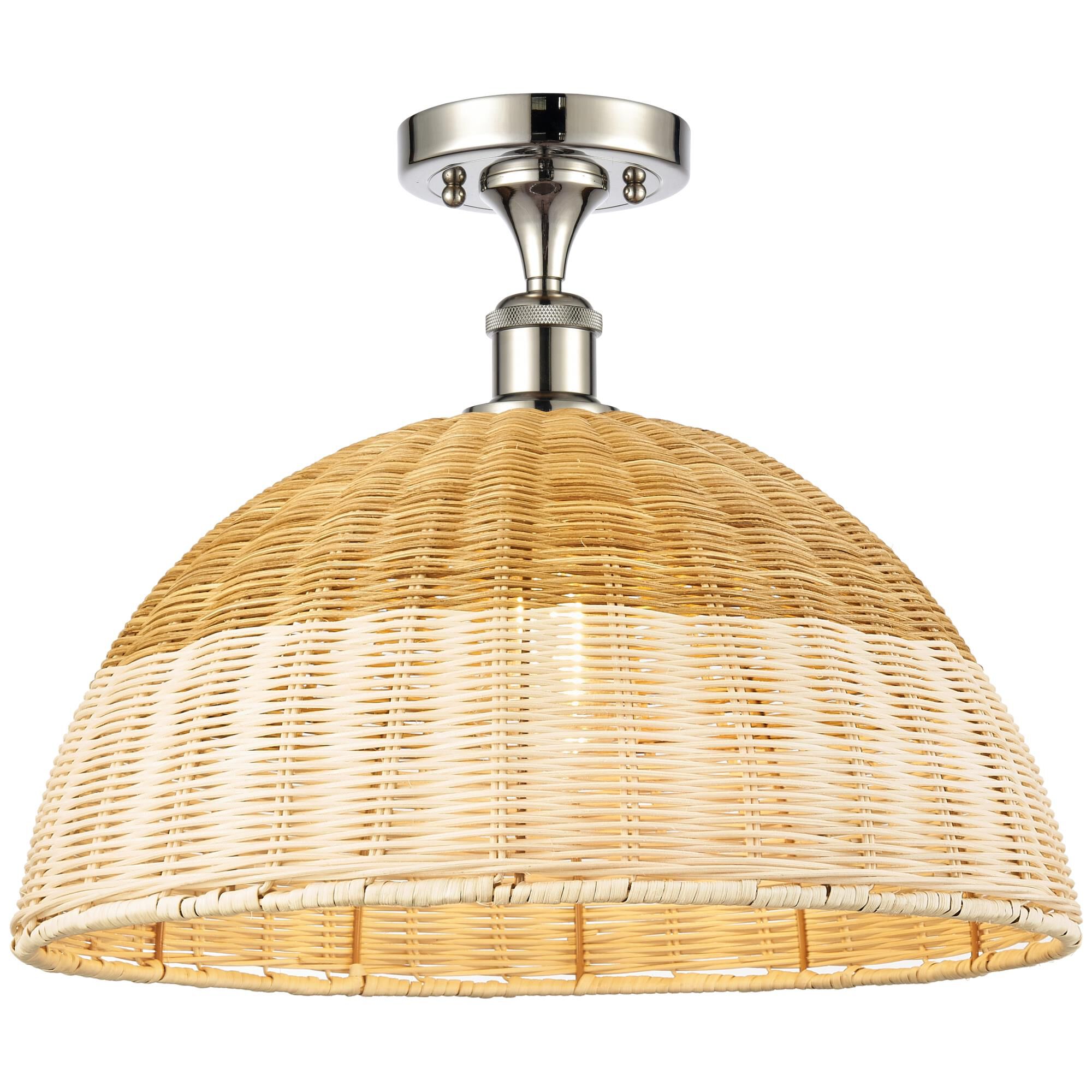 Shown in Polished Nickel finish and Natural shade