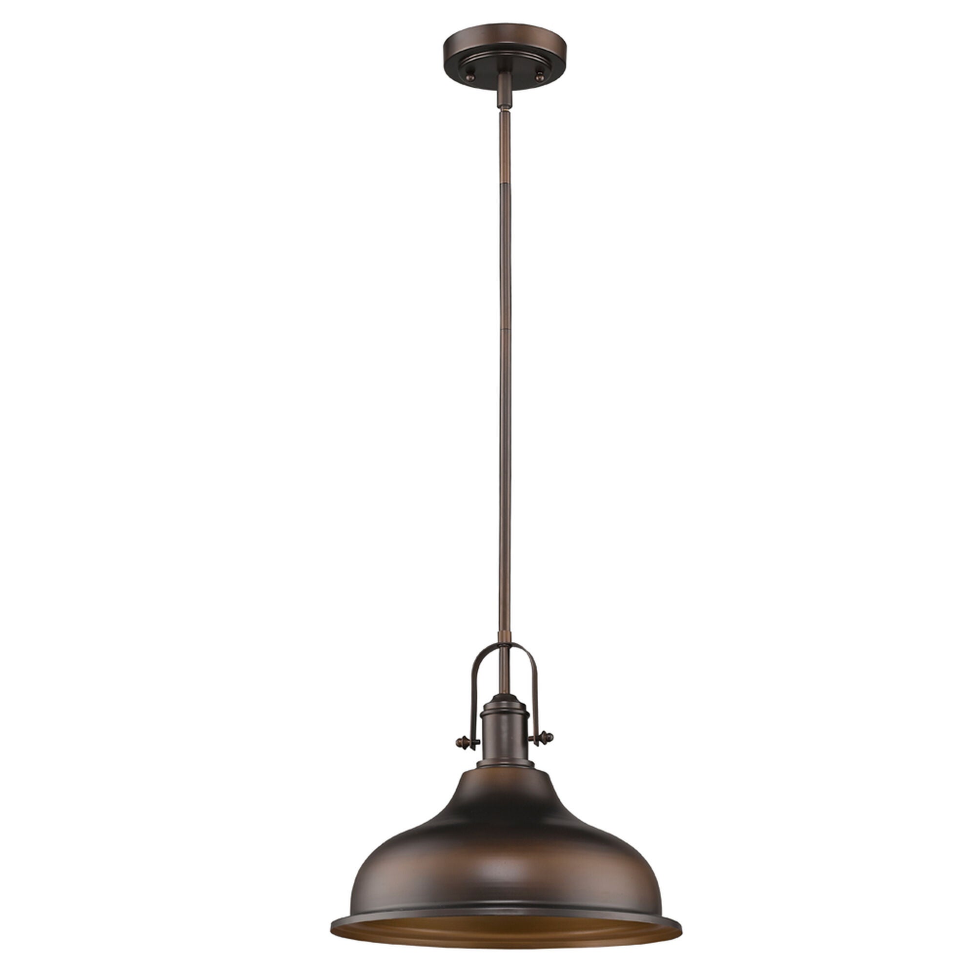 Shown in Oil Rubbed Bronze finish and Oil Rubbed Bronze glass and Oil-Rubbed Bronze Metal Dome Shaped shade