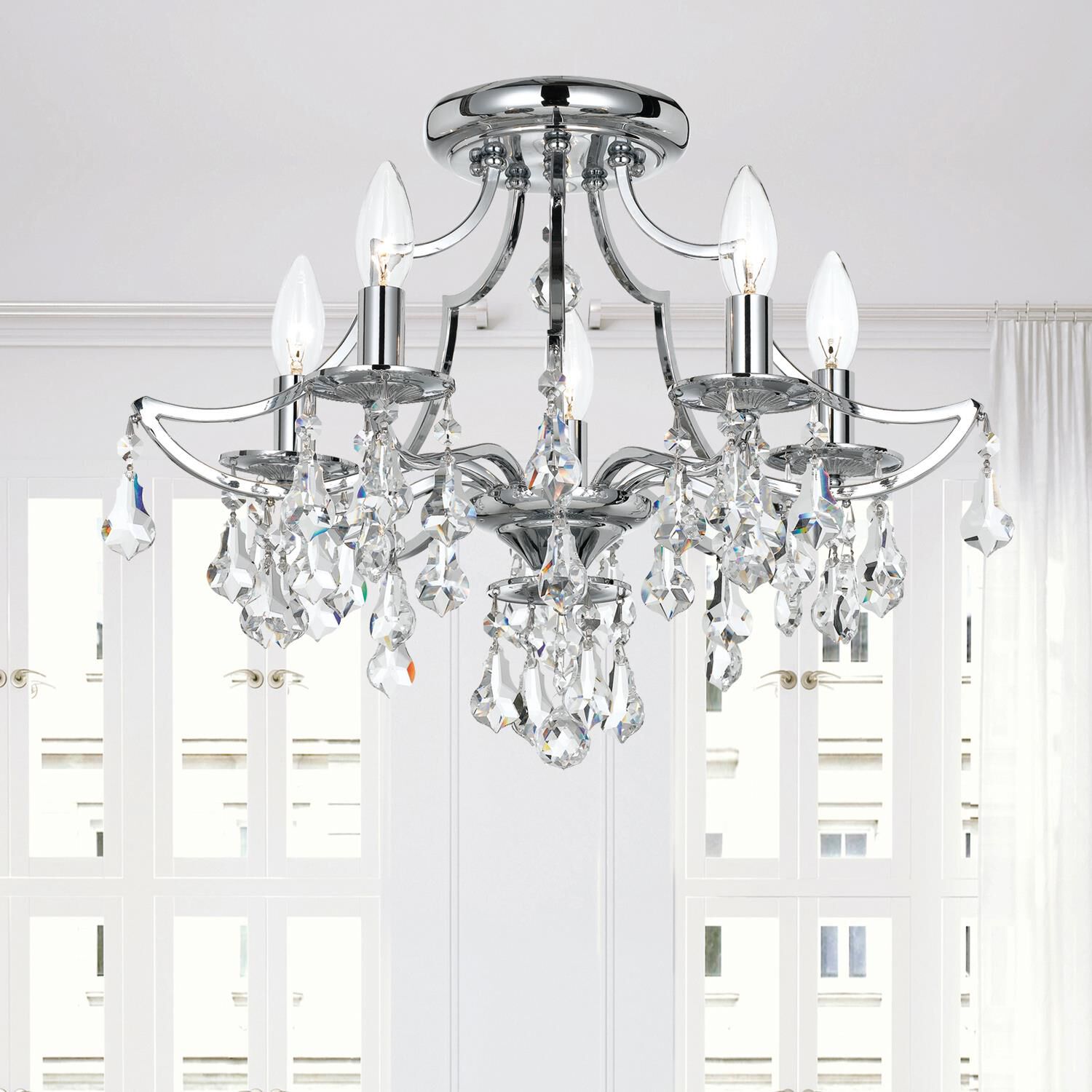 Shown in Polished Chrome finish and Clear Swarovski Strass crystal