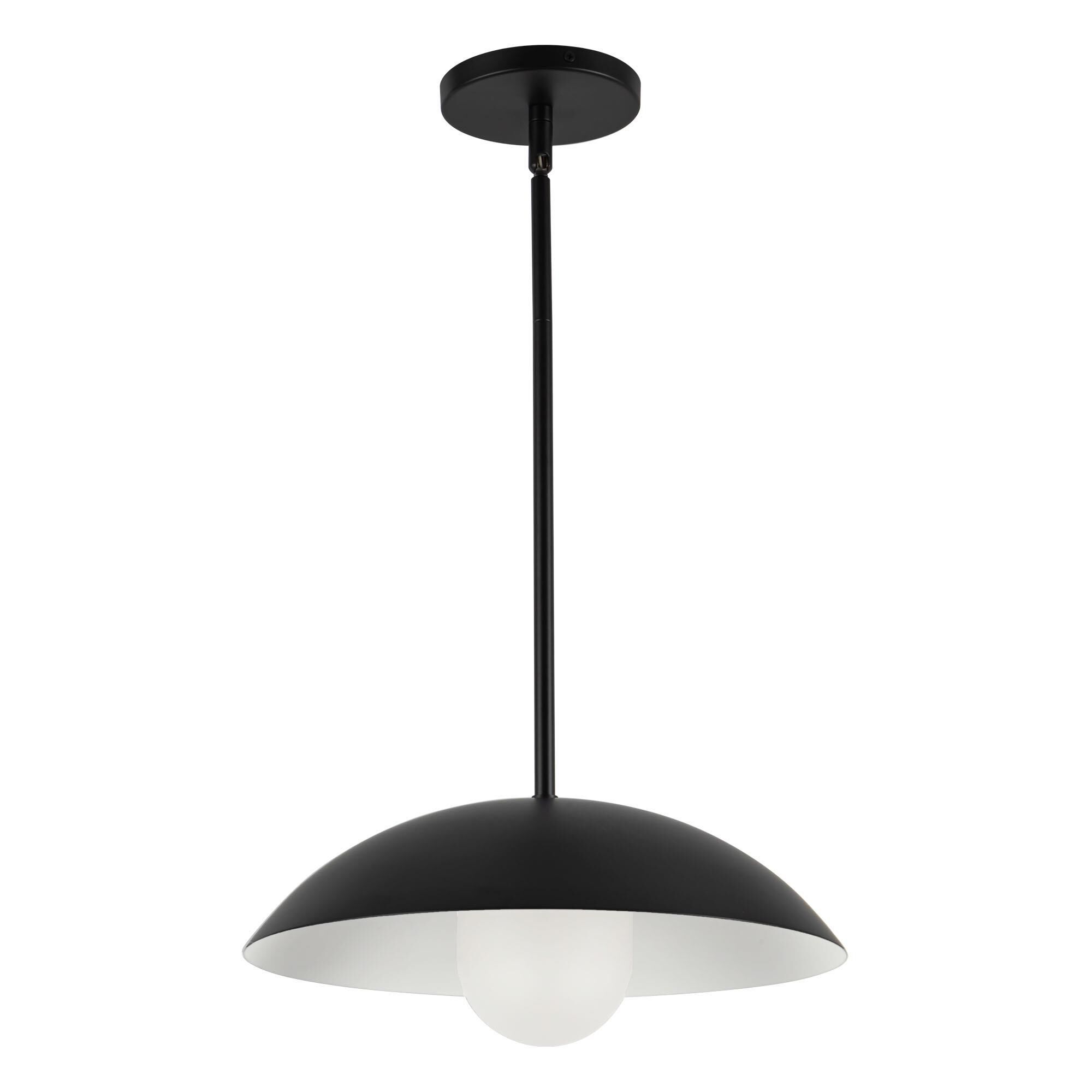 Shown in Black finish and Matte Opal glass