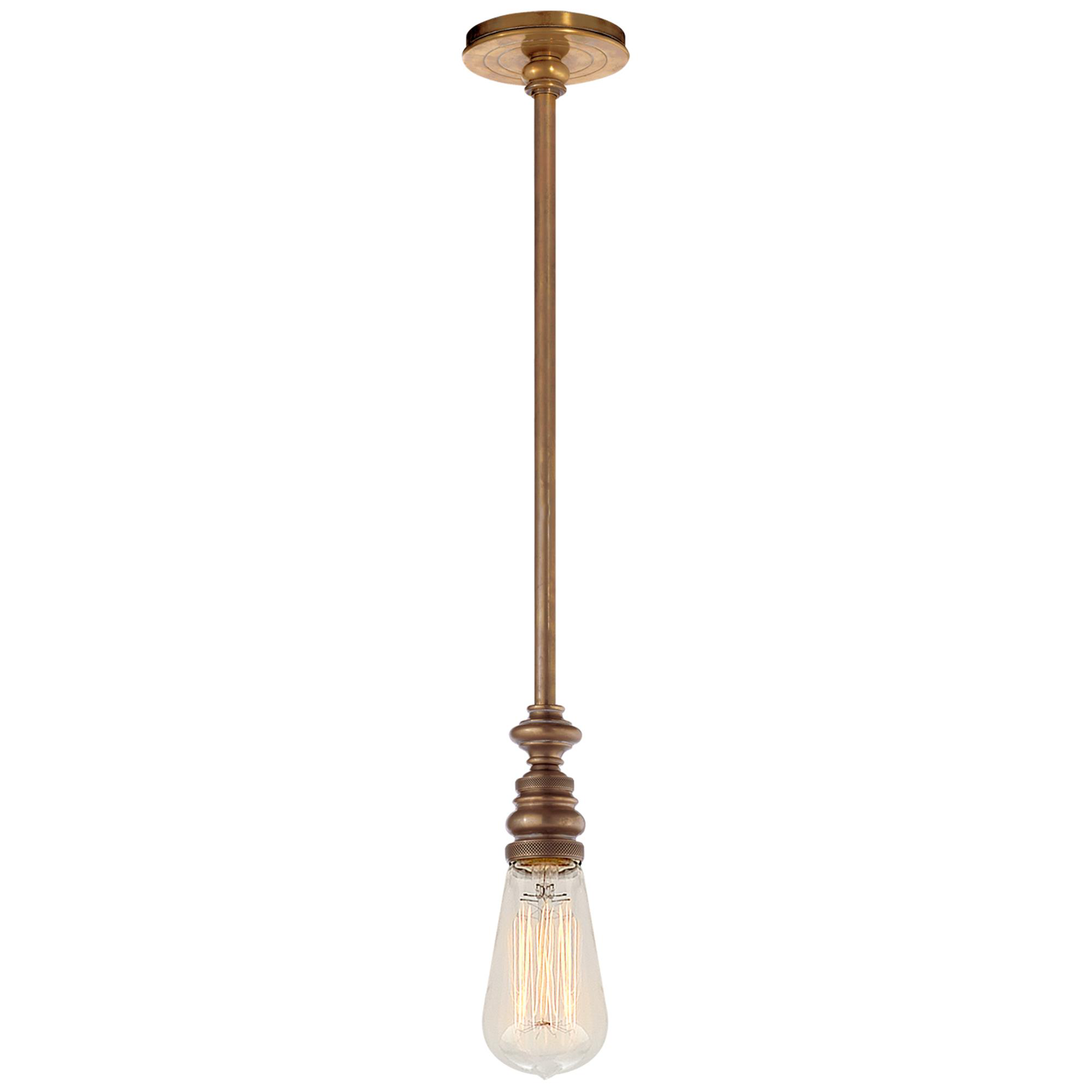 Shown in Hand-Rubbed Antique Brass finish and Without shade