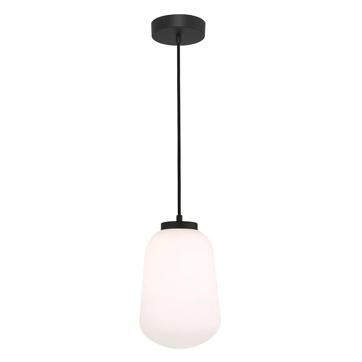 Shown in Black finish and White glass