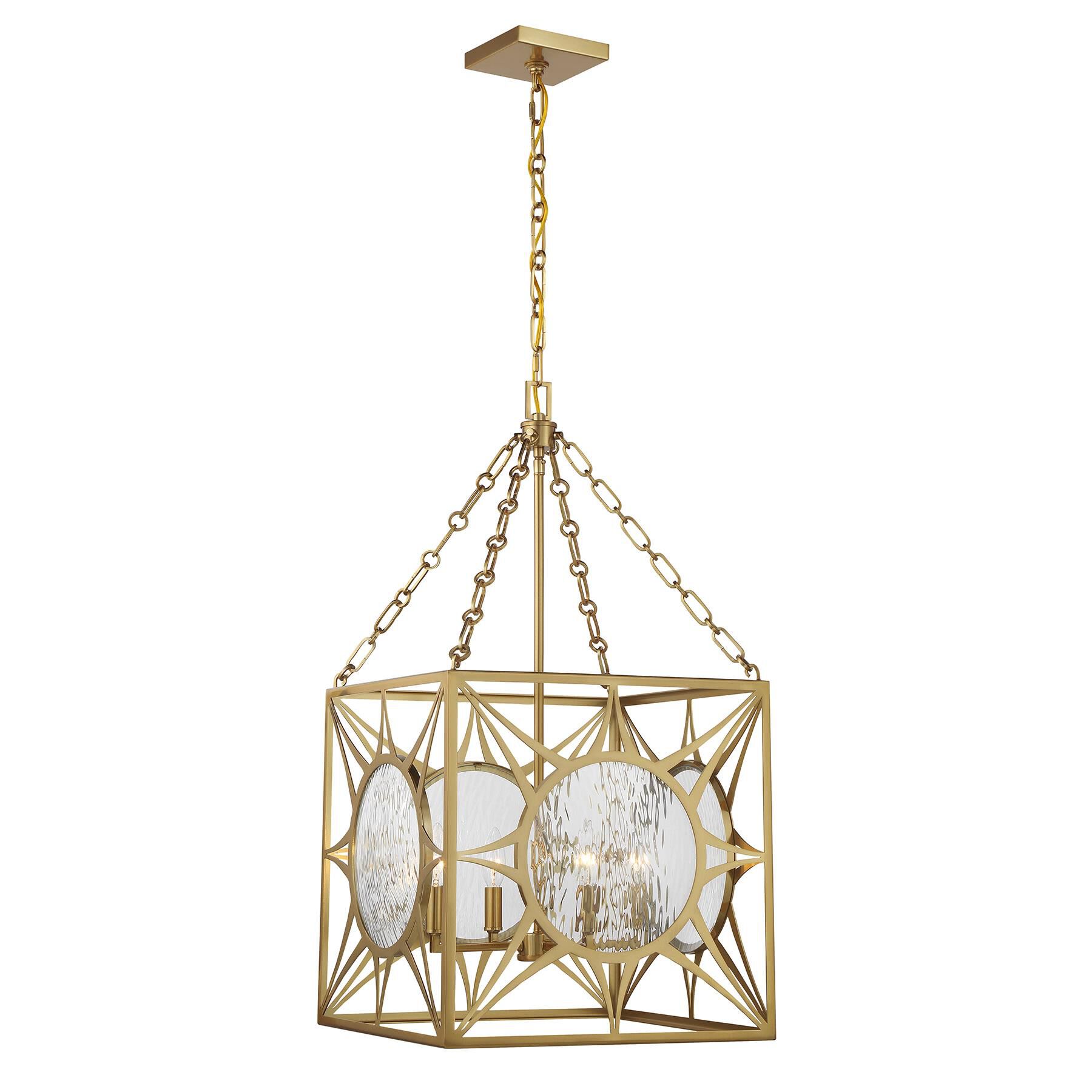 Shown in Warm Brass finish and Clear Water shade