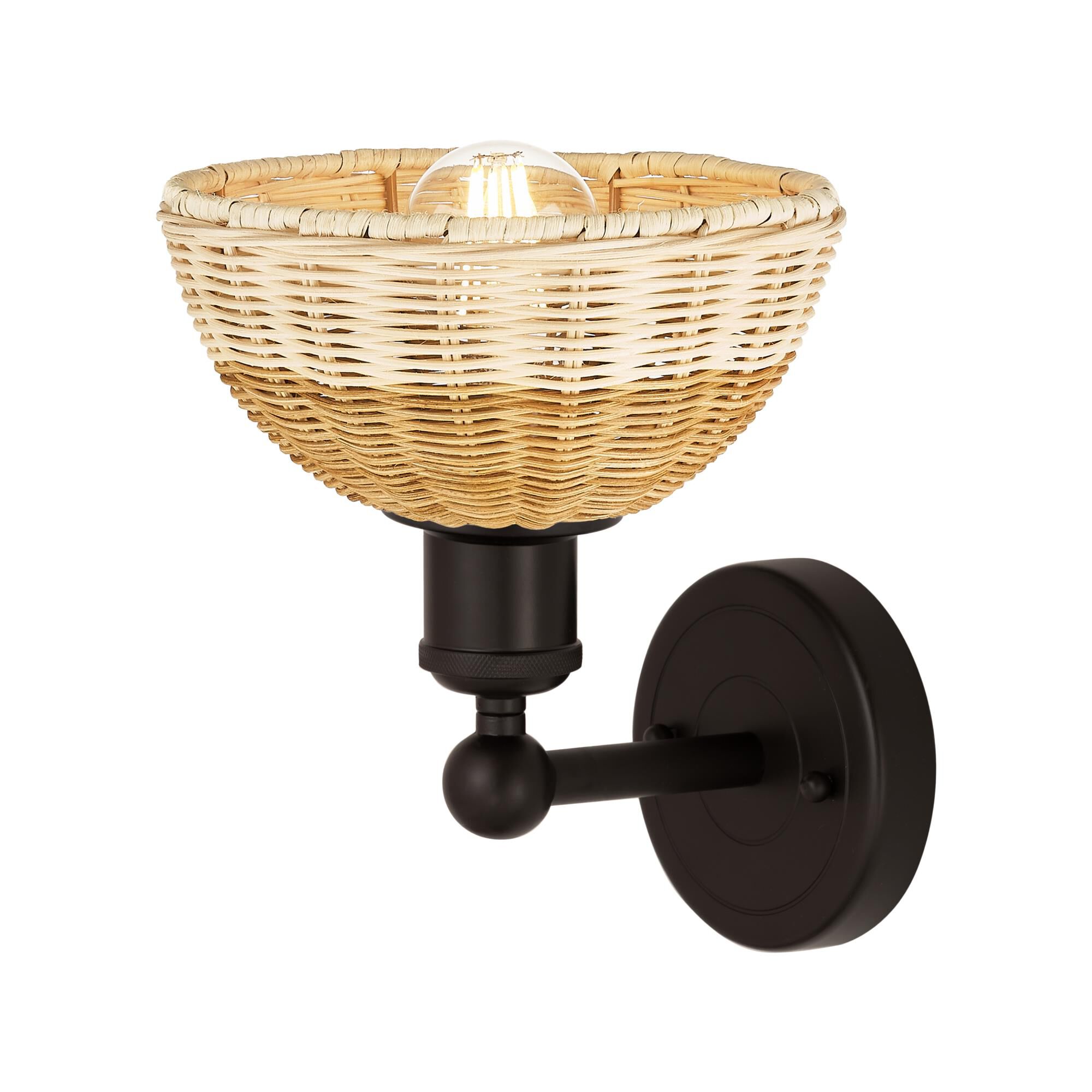 Shown in Oil Rubbed Bronze finish and Natural shade