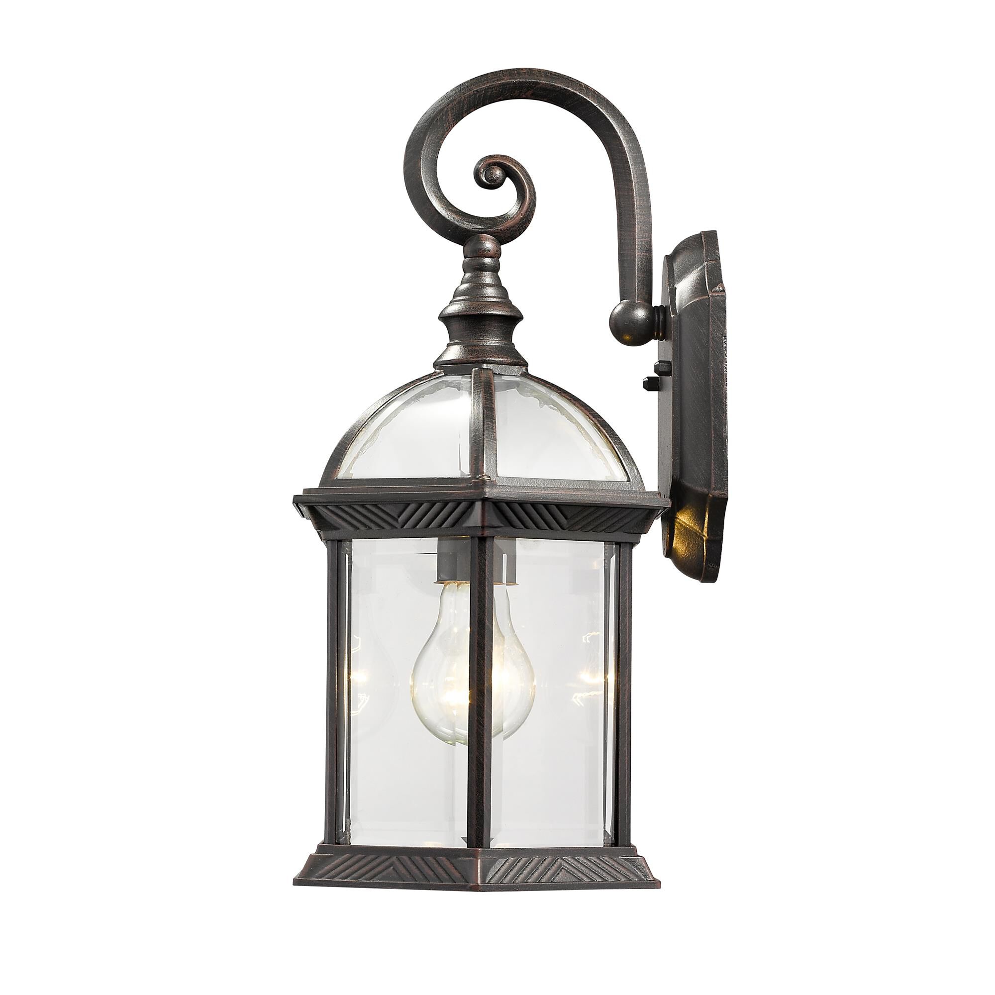 Shown in Rust finish and Glass shade