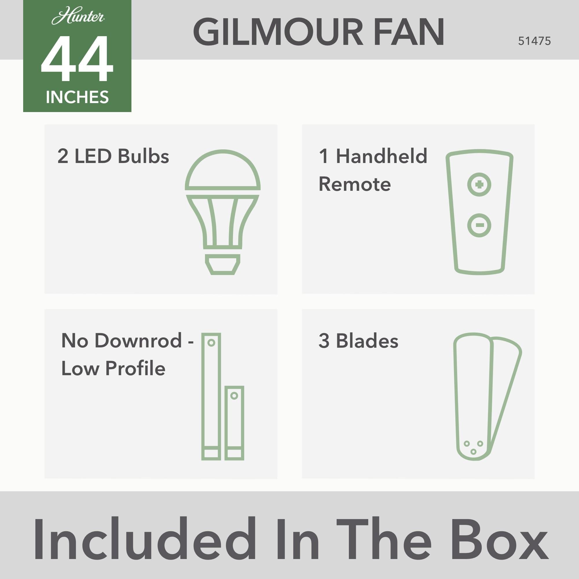 Gilmour Flush Mount Fan by Hunter Fan