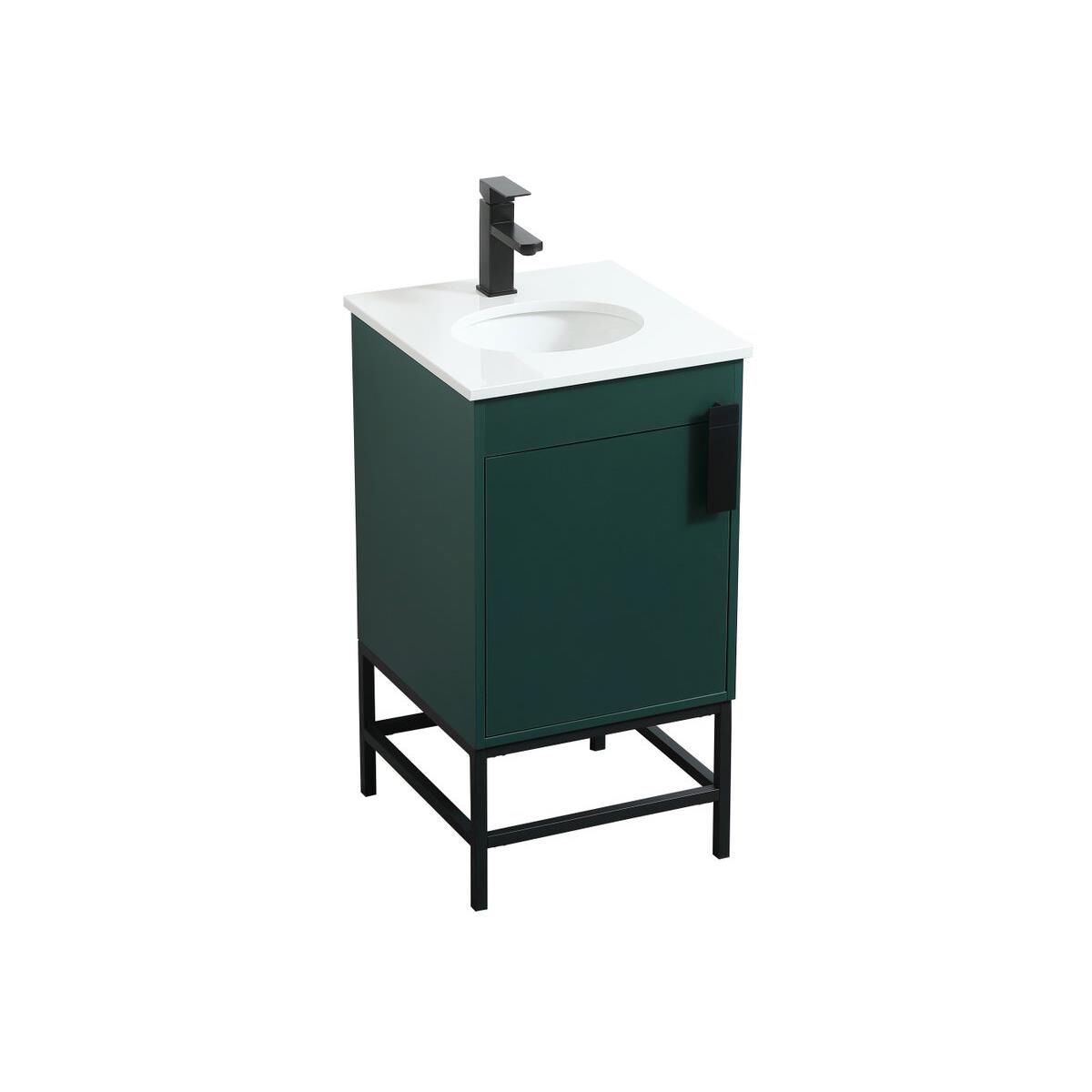 Shown in Green finish and Without Backsplash accent