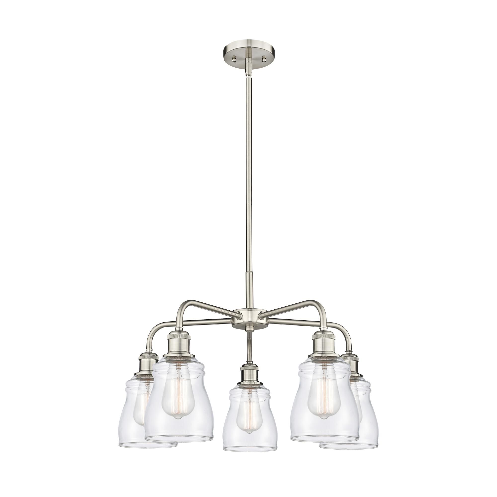 Shown in Satin Nickel finish and Clear glass