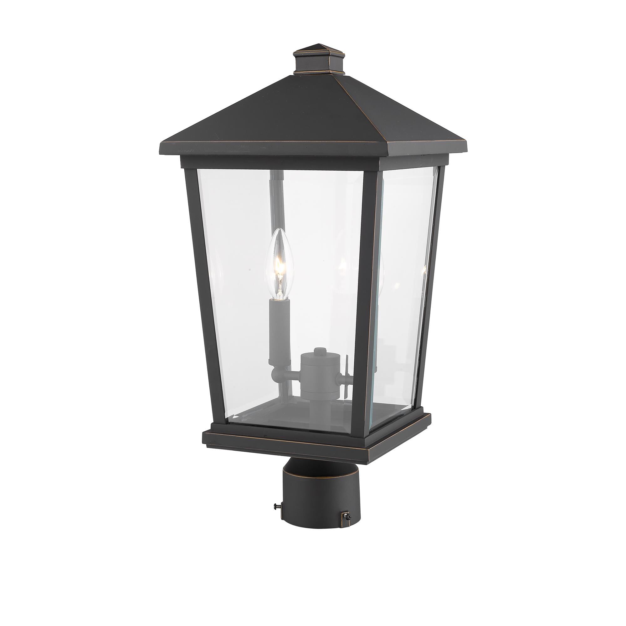 Shown in Oil Rubbed Bronze finish and Glass shade