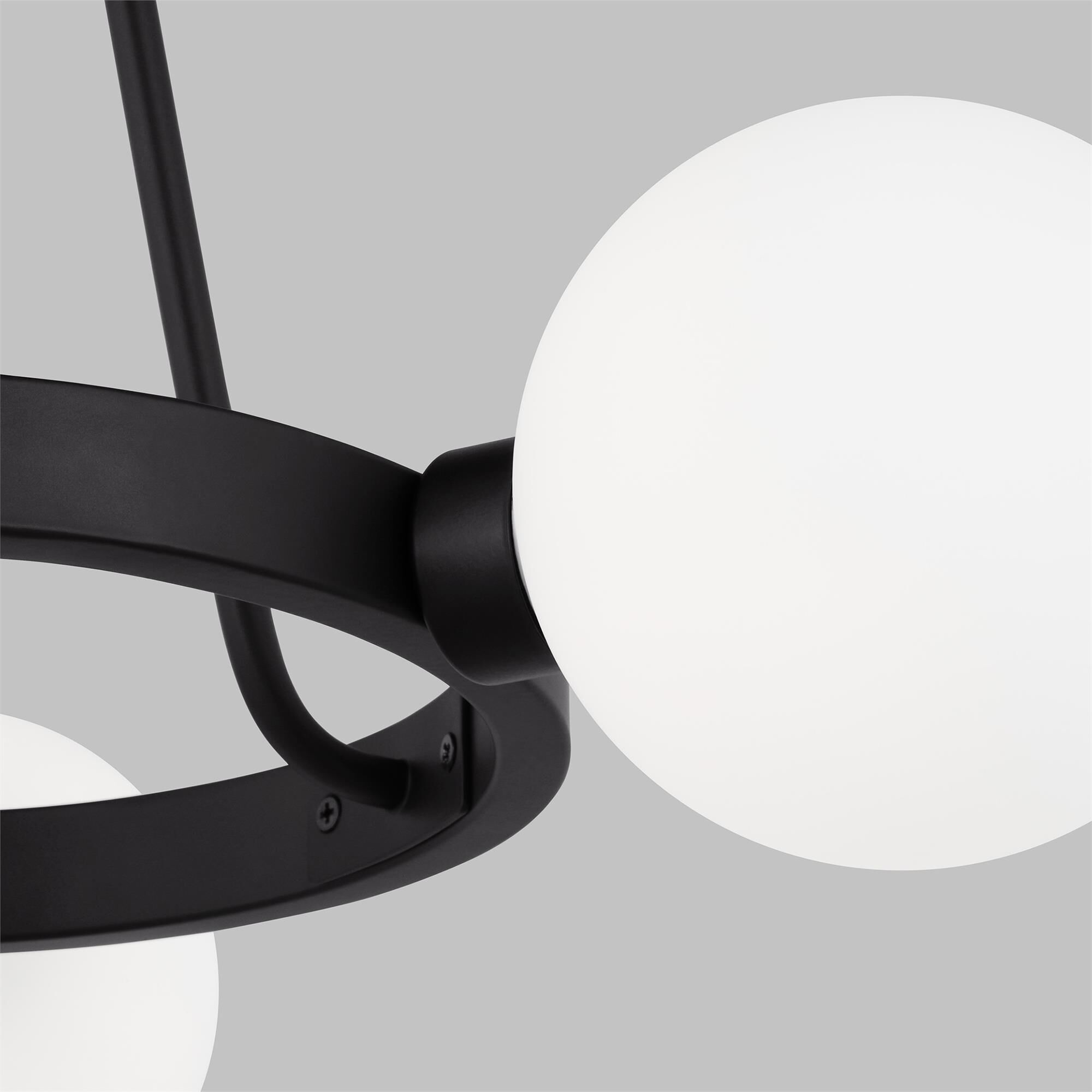 Shown in Midnight Black finish and Milk glass and Milk Glass s shade