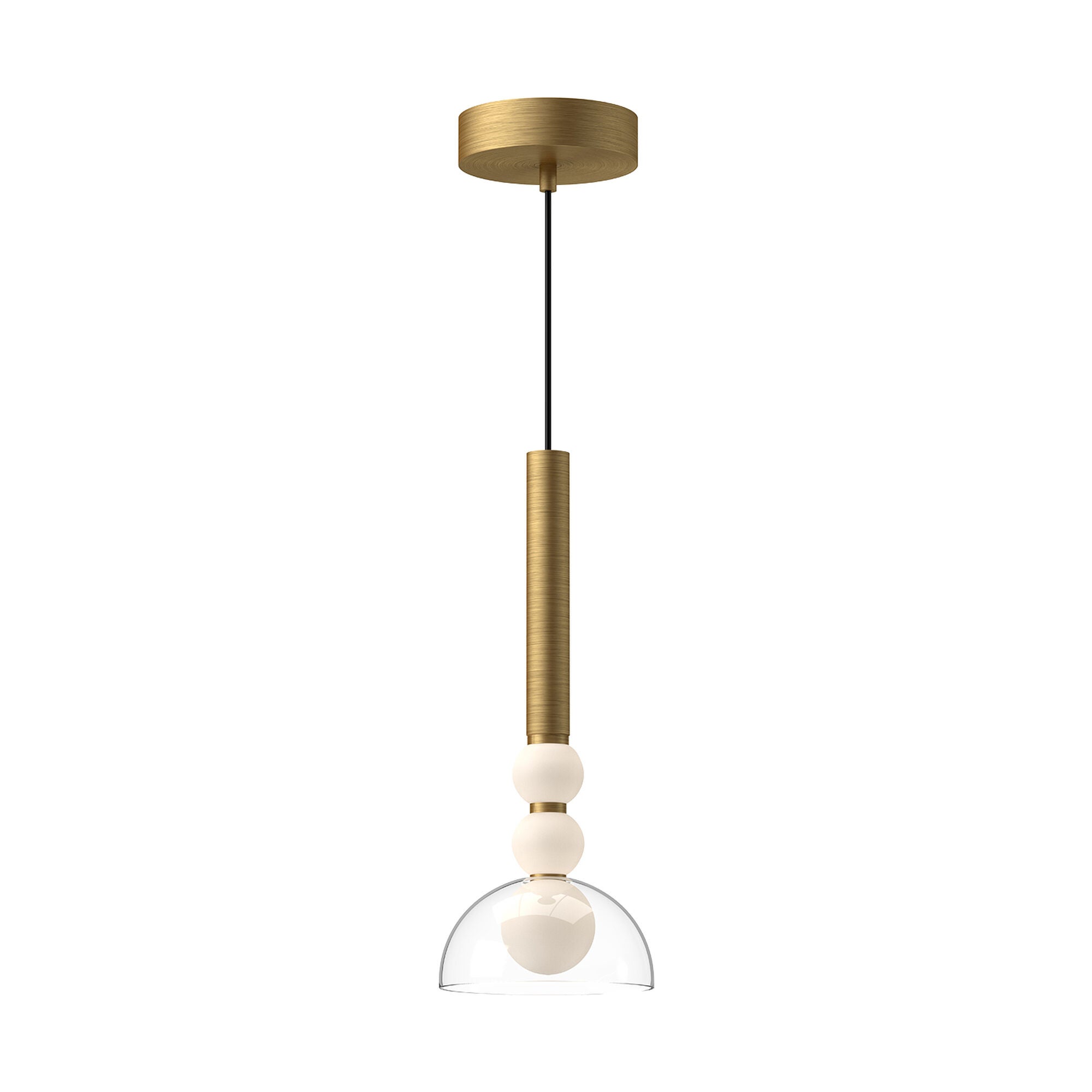 Shown in Brushed Gold finish and Clear glass