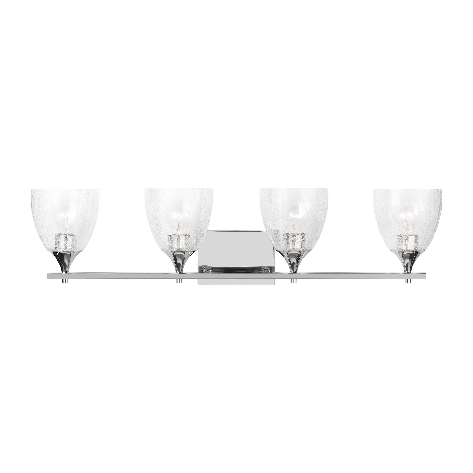 Shown in Chrome finish and Clear Crackle glass