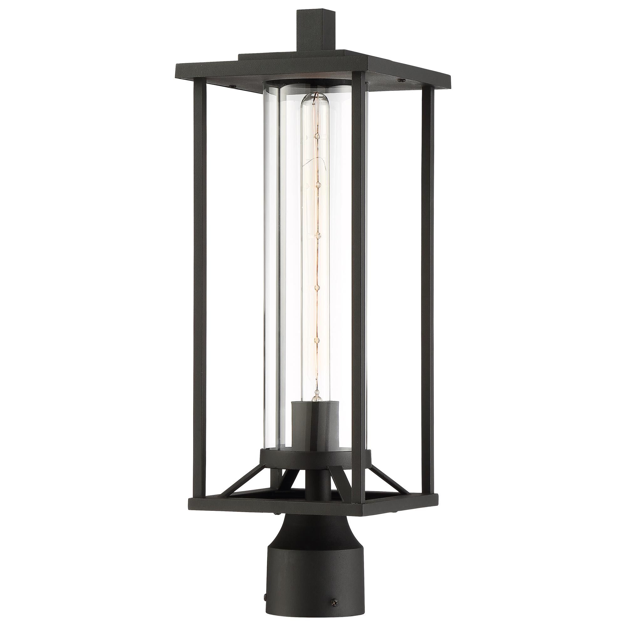 Shown in Black finish and Clear glass