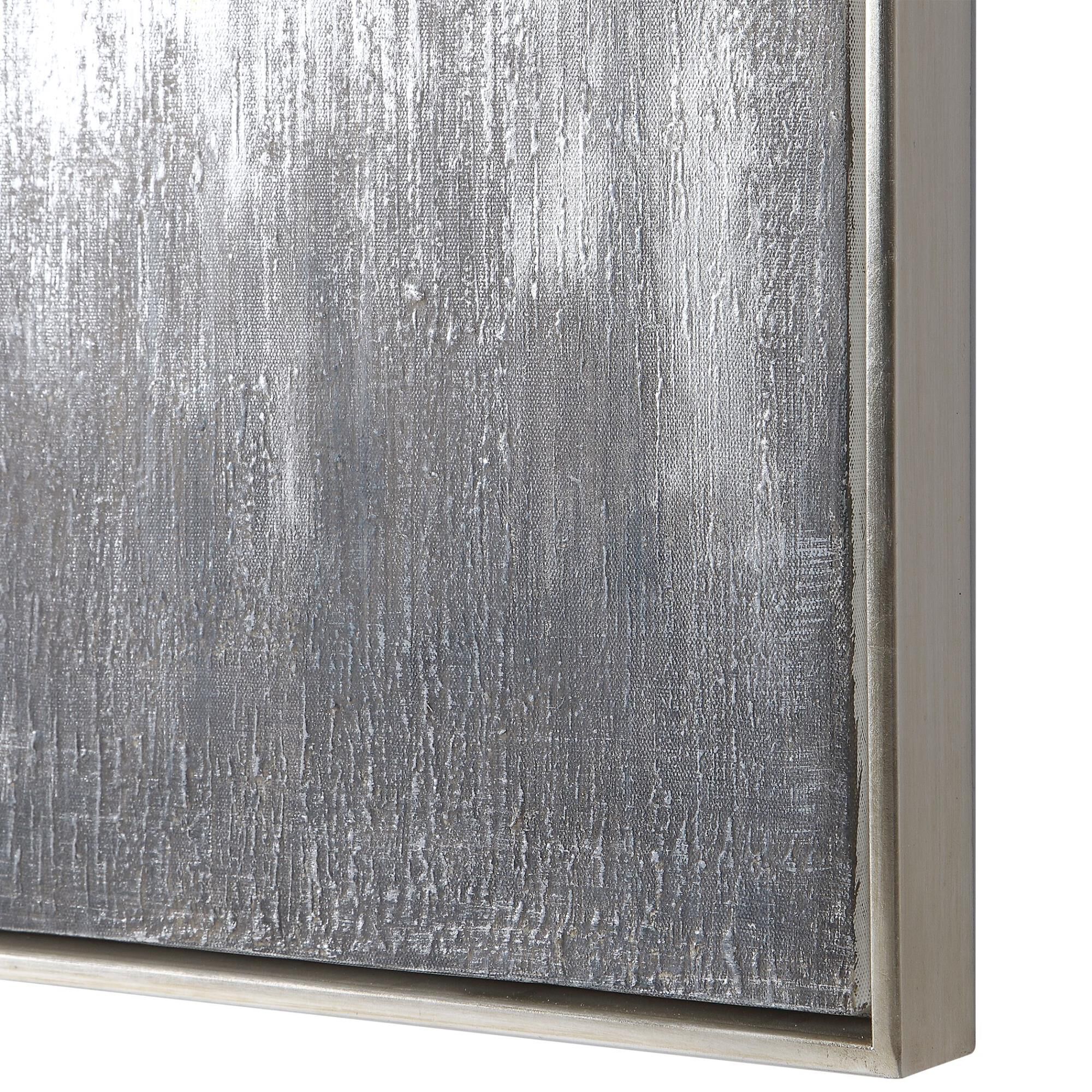Shown in Silver Leaf Gallery Frame, Metallic Silver Leaf, Metallic Gold Leaf, Ivory, Grays, Deep Steel Blues, finish