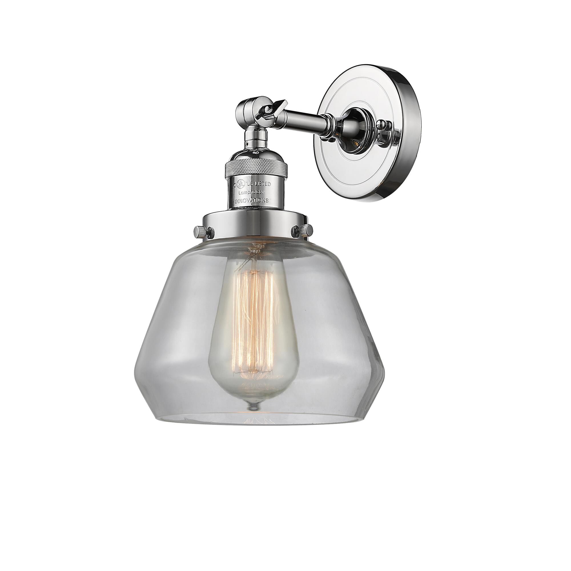 Shown in Polished Chrome finish and Clear glass