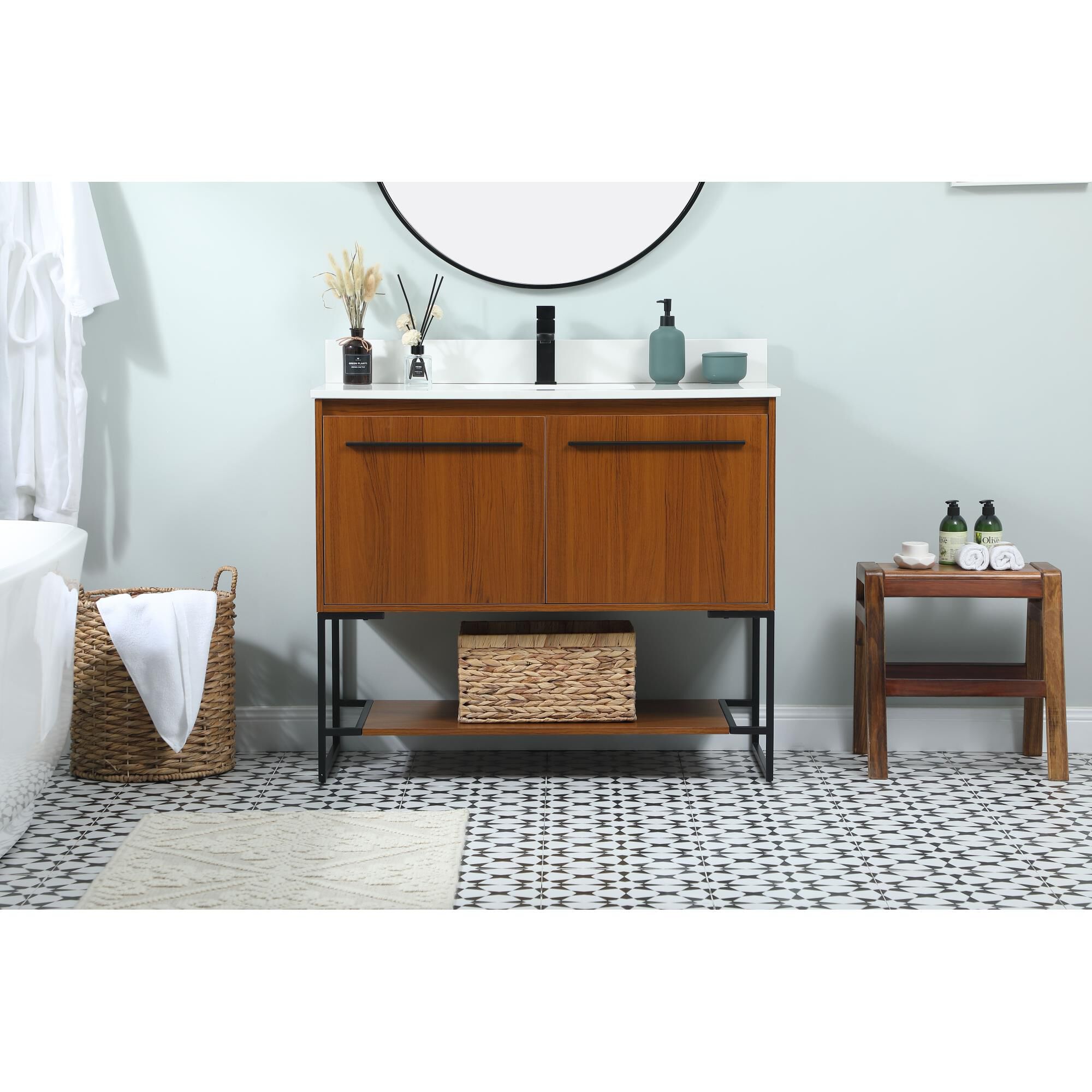 Shown in Teak finish