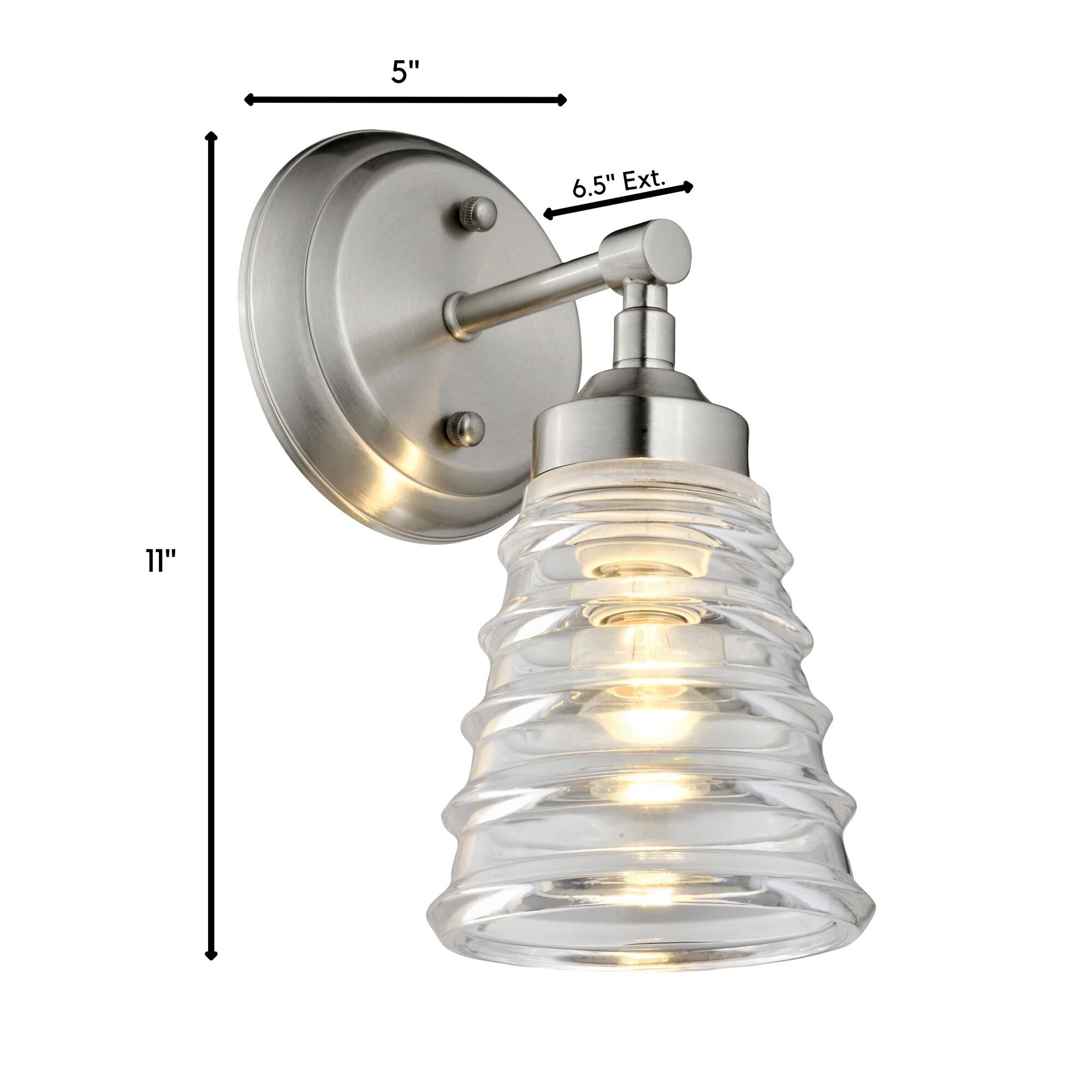 Shown in Brushed Nickel finish and Clear Swirled Recycled glass and Recycled Glass shade