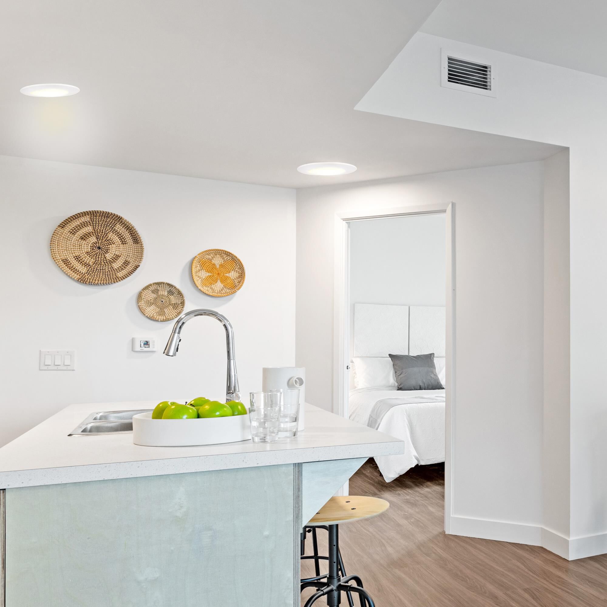 Shown in White finish and White shade