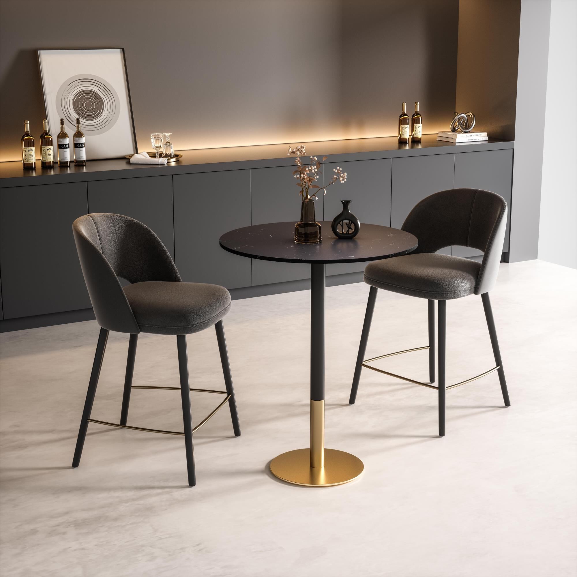 Shown in Black and Gold finish