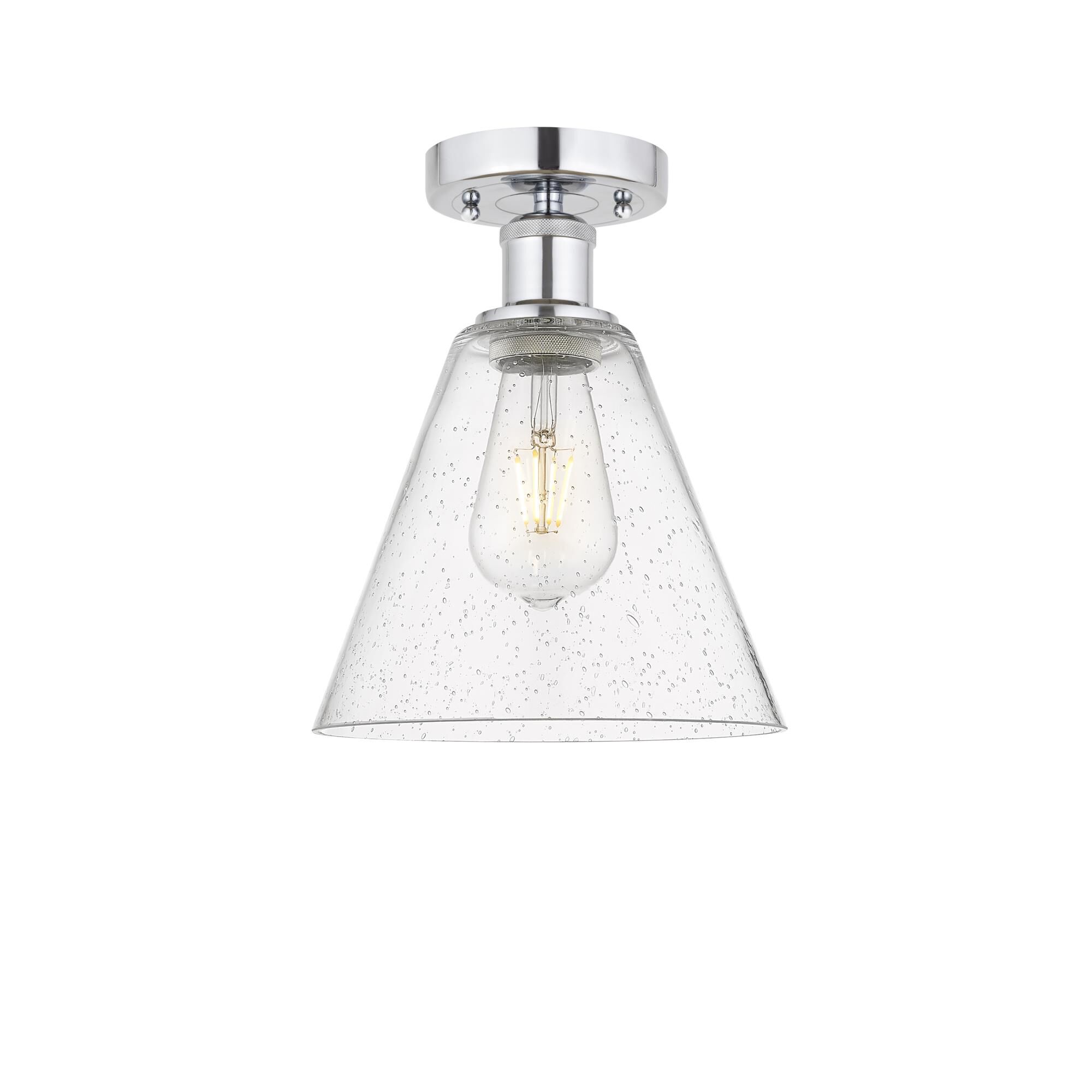 Shown in Polished Chrome finish and Seedy glass