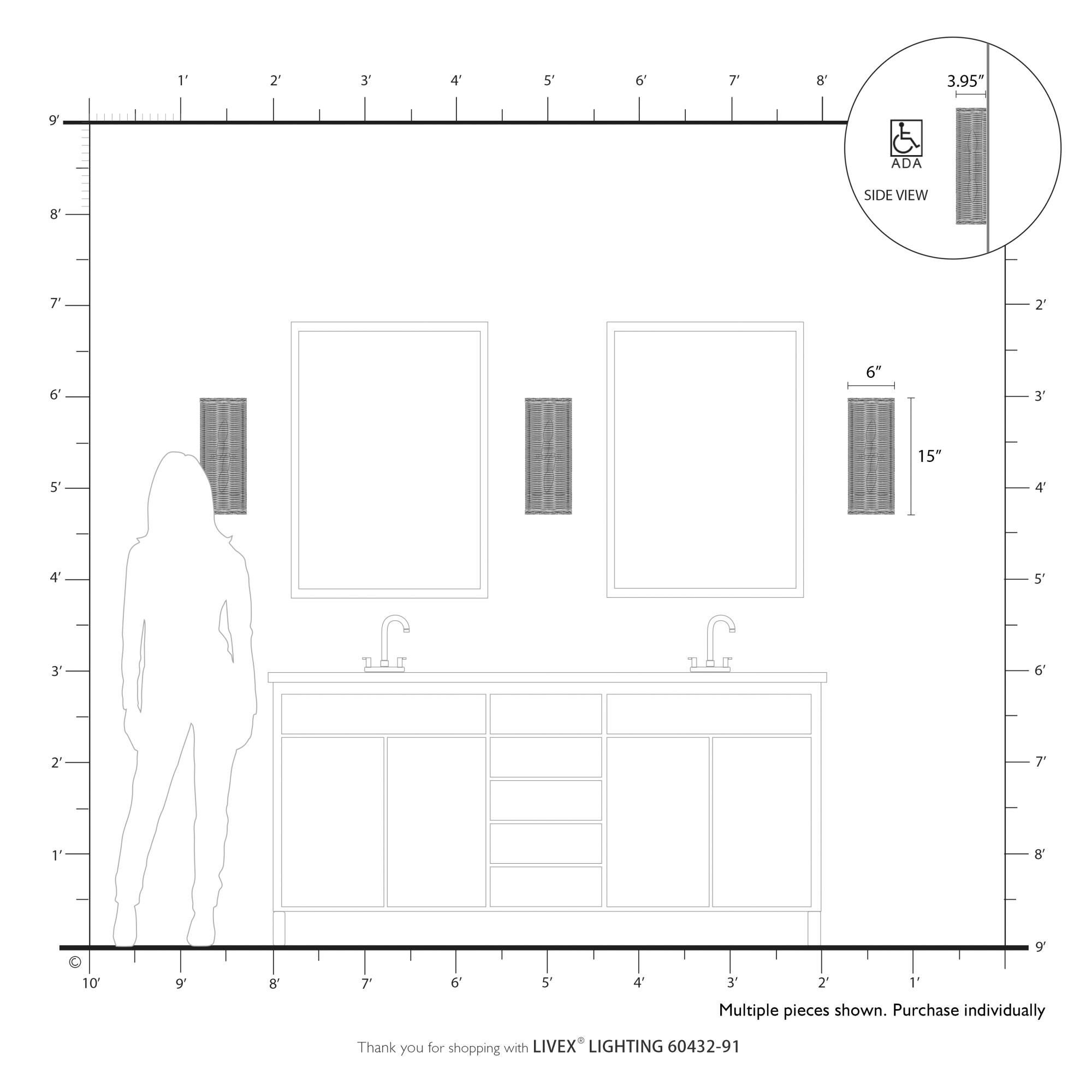 Weavington 15 Inch Wall Sconce by Livex Lighting