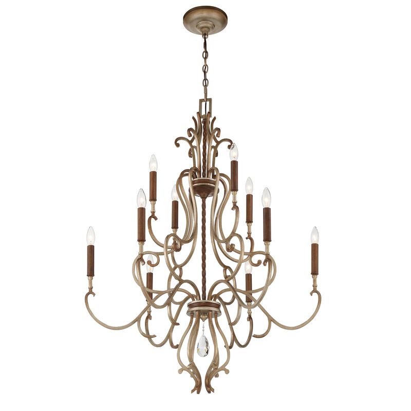 Magnolia Manor 32 Inch 10 Light Chandelier by Metropolitan Lighting
