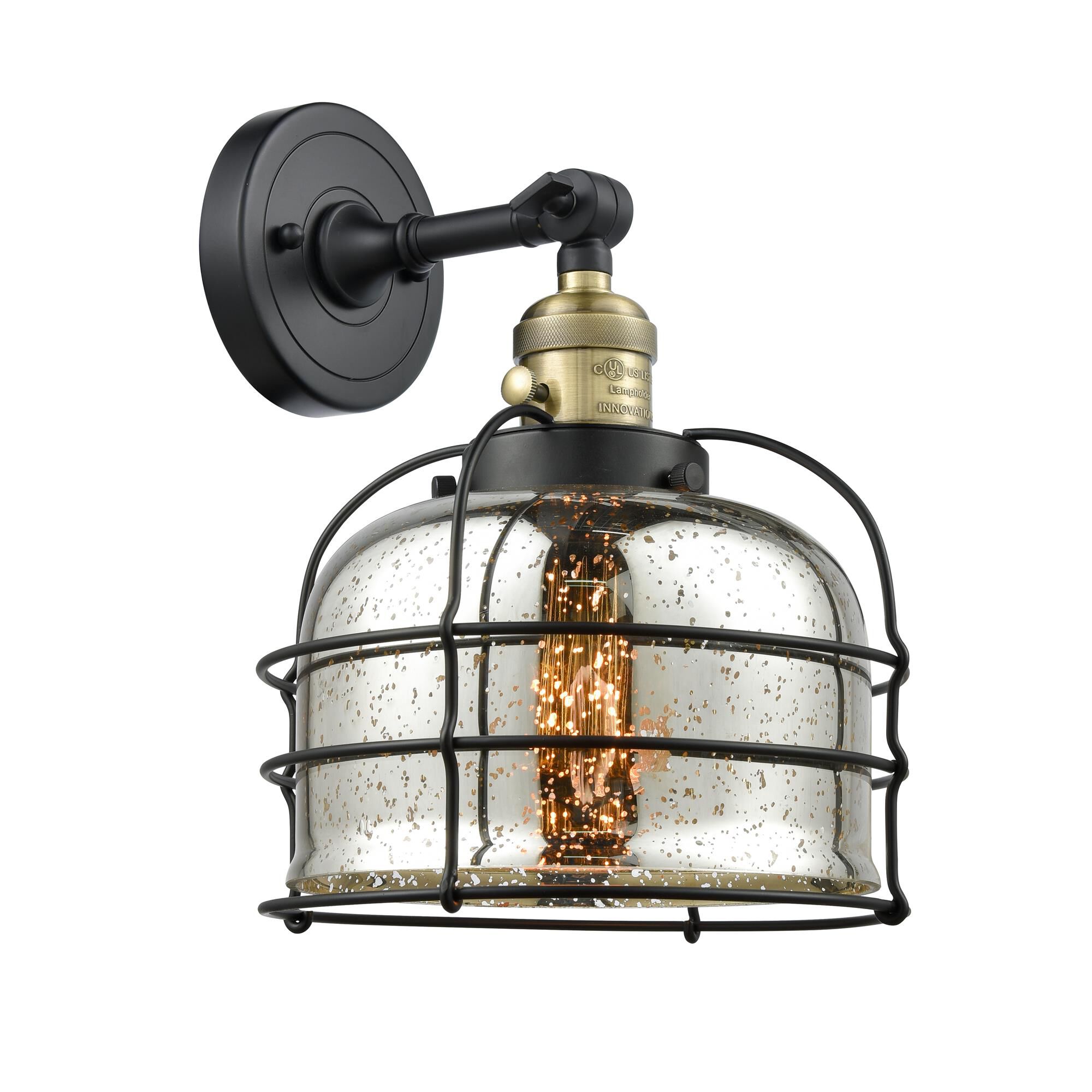 Shown in Black Antique Brass finish and Silver Plated Mercury glass
