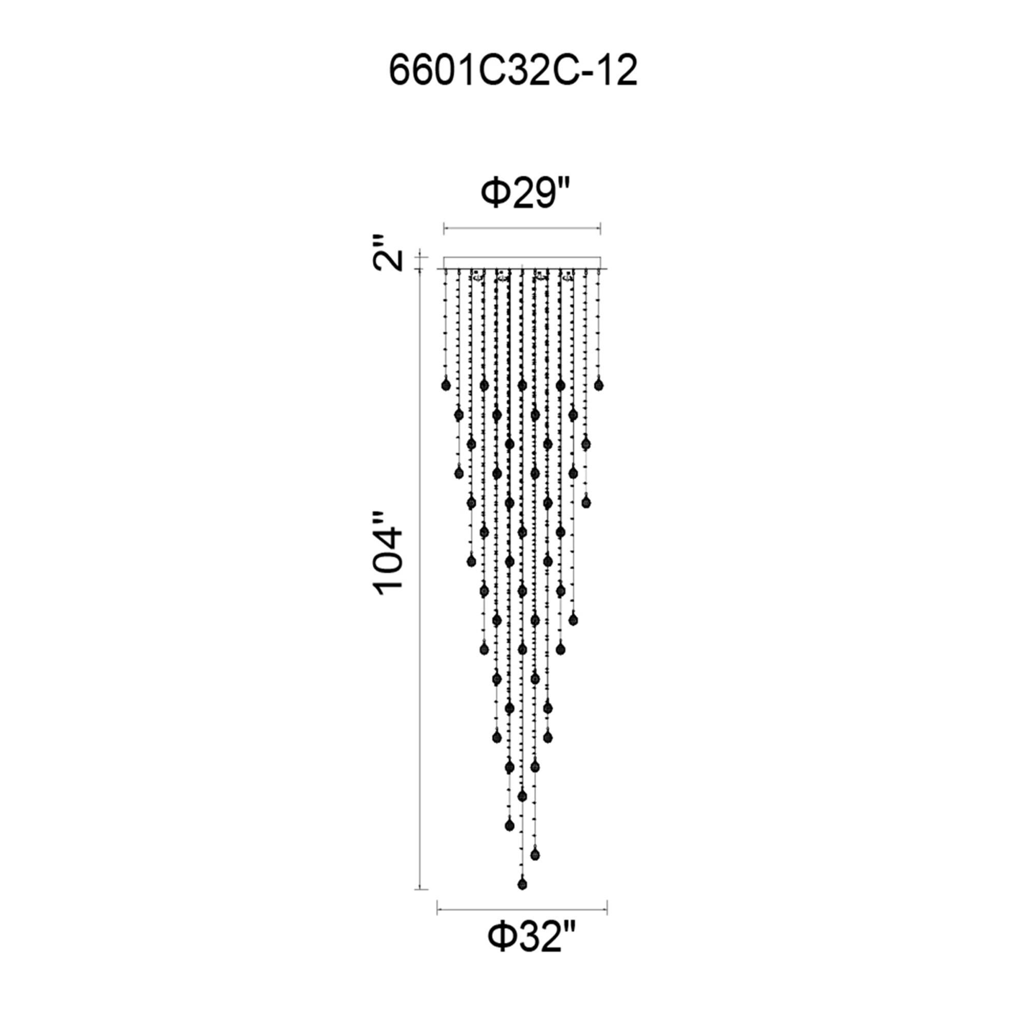 Rain Drop 32 Inch 12 Light Flush Mount by CWI Lighting