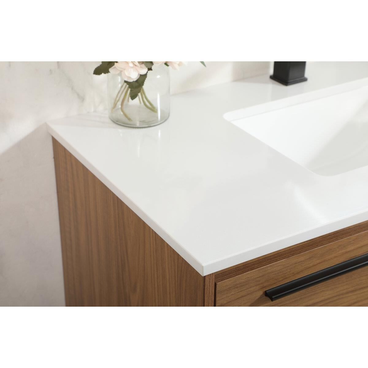 Shown in Walnut Brown finish and Without Backsplash accent
