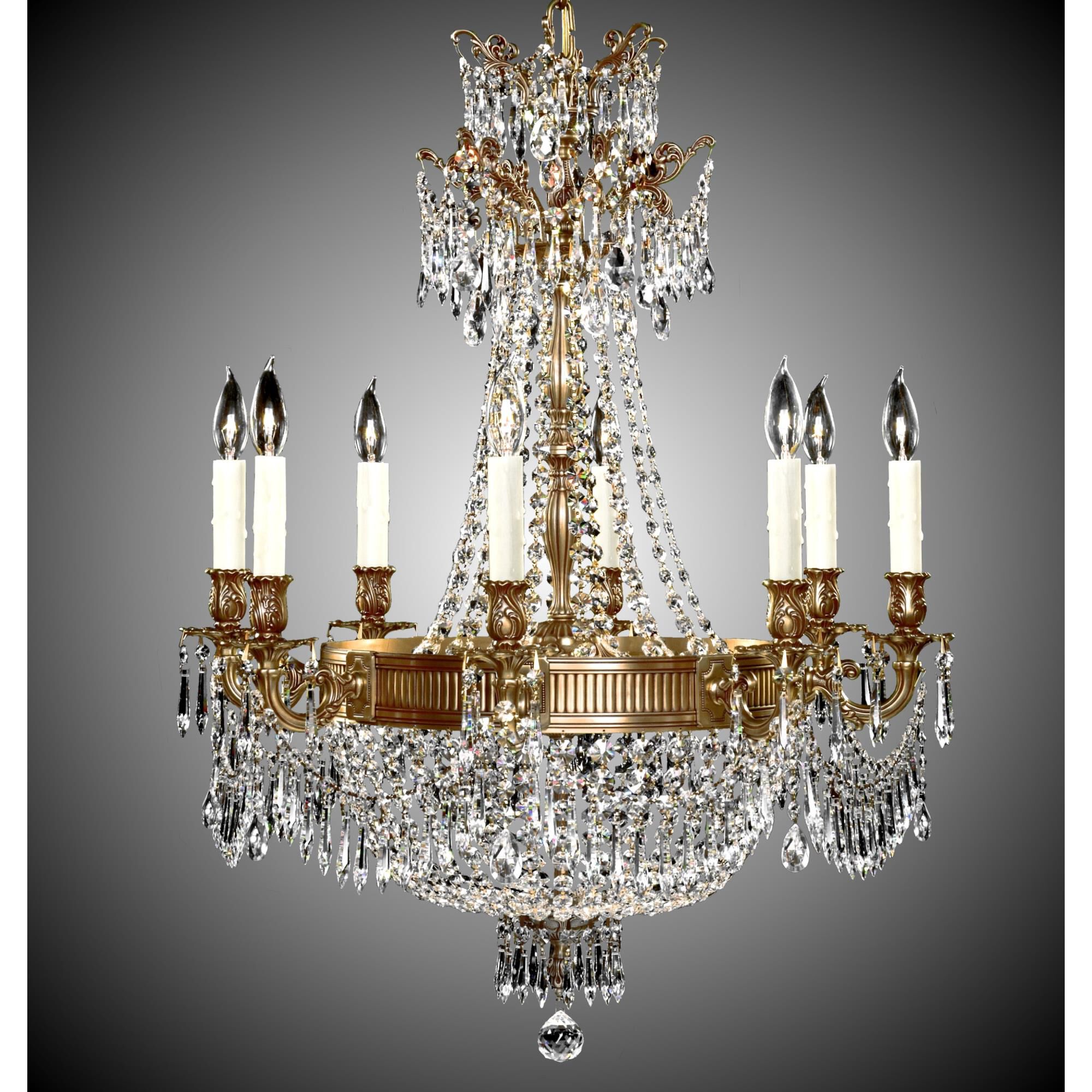 Valencia 27 Inch 16 Light Chandelier by American Brass and Crystal