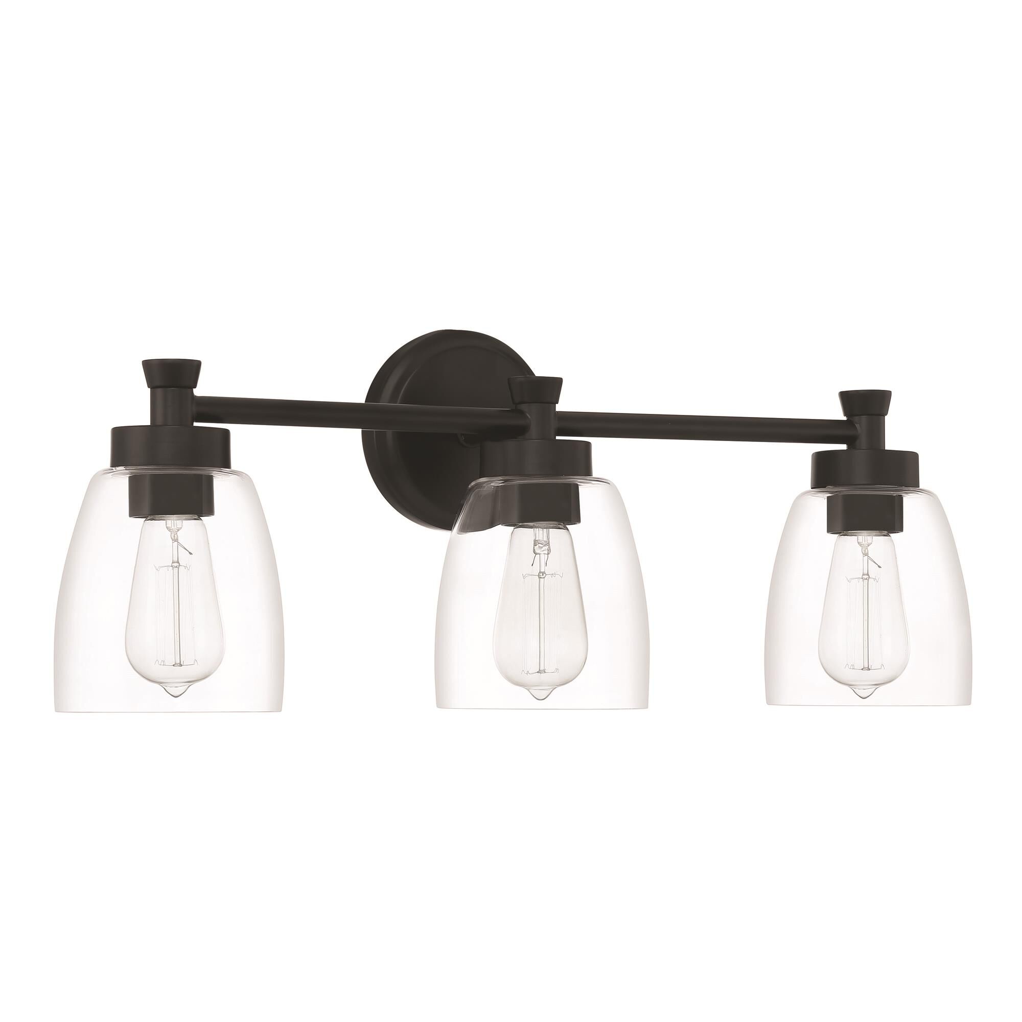 Shown in Flat Black finish and Clear glass