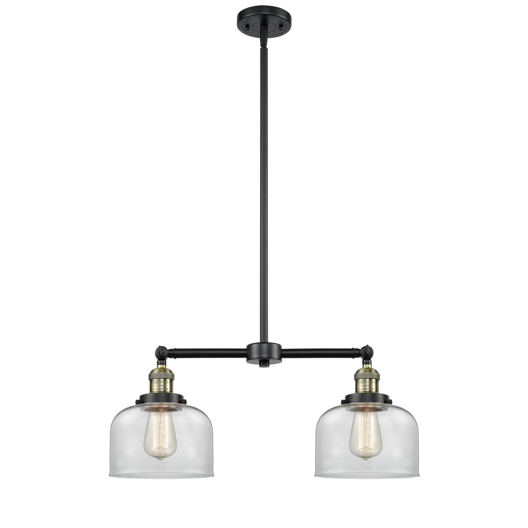 Shown in Black Antique Brass finish and Clear glass