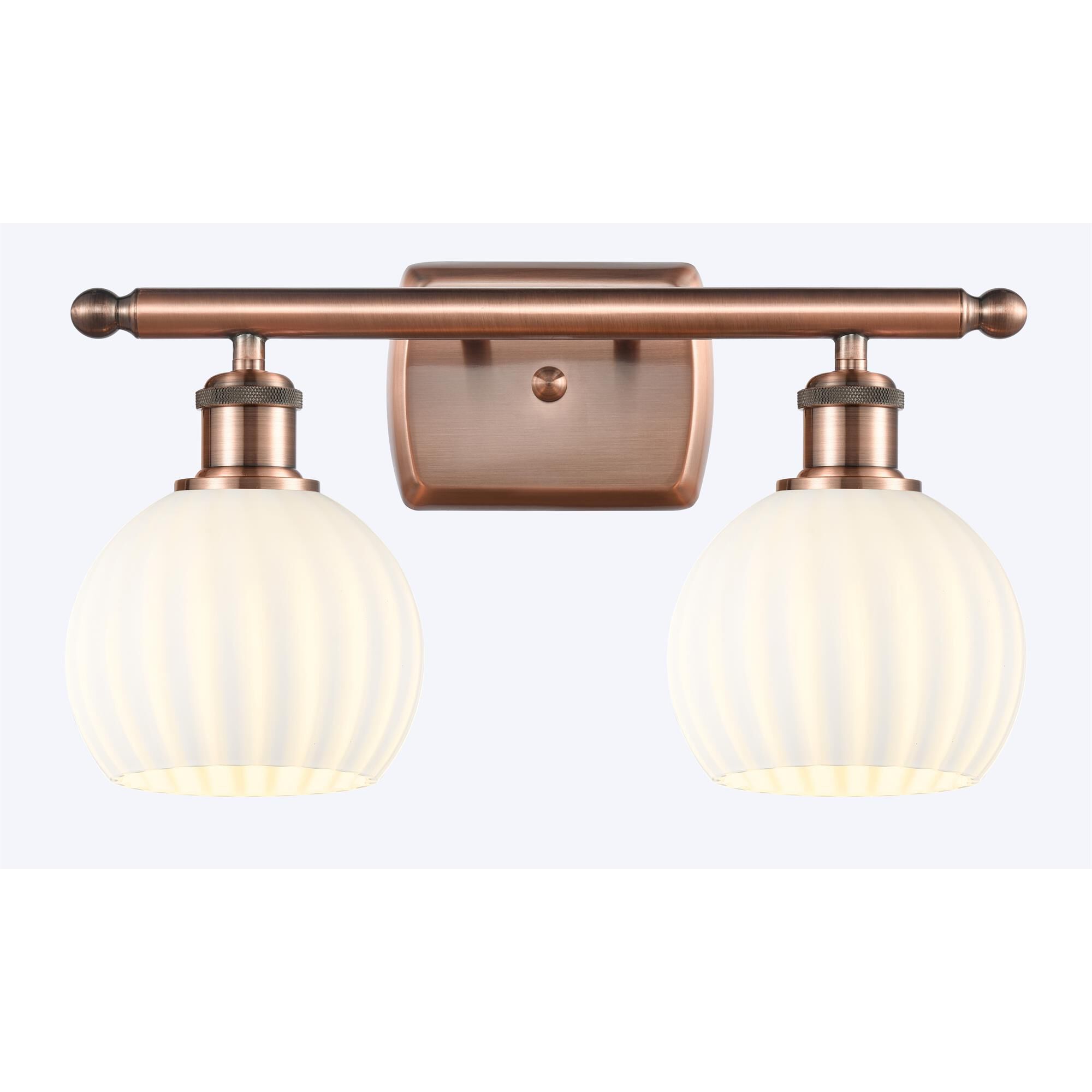 Shown in Antique Copper finish and White Venetian glass