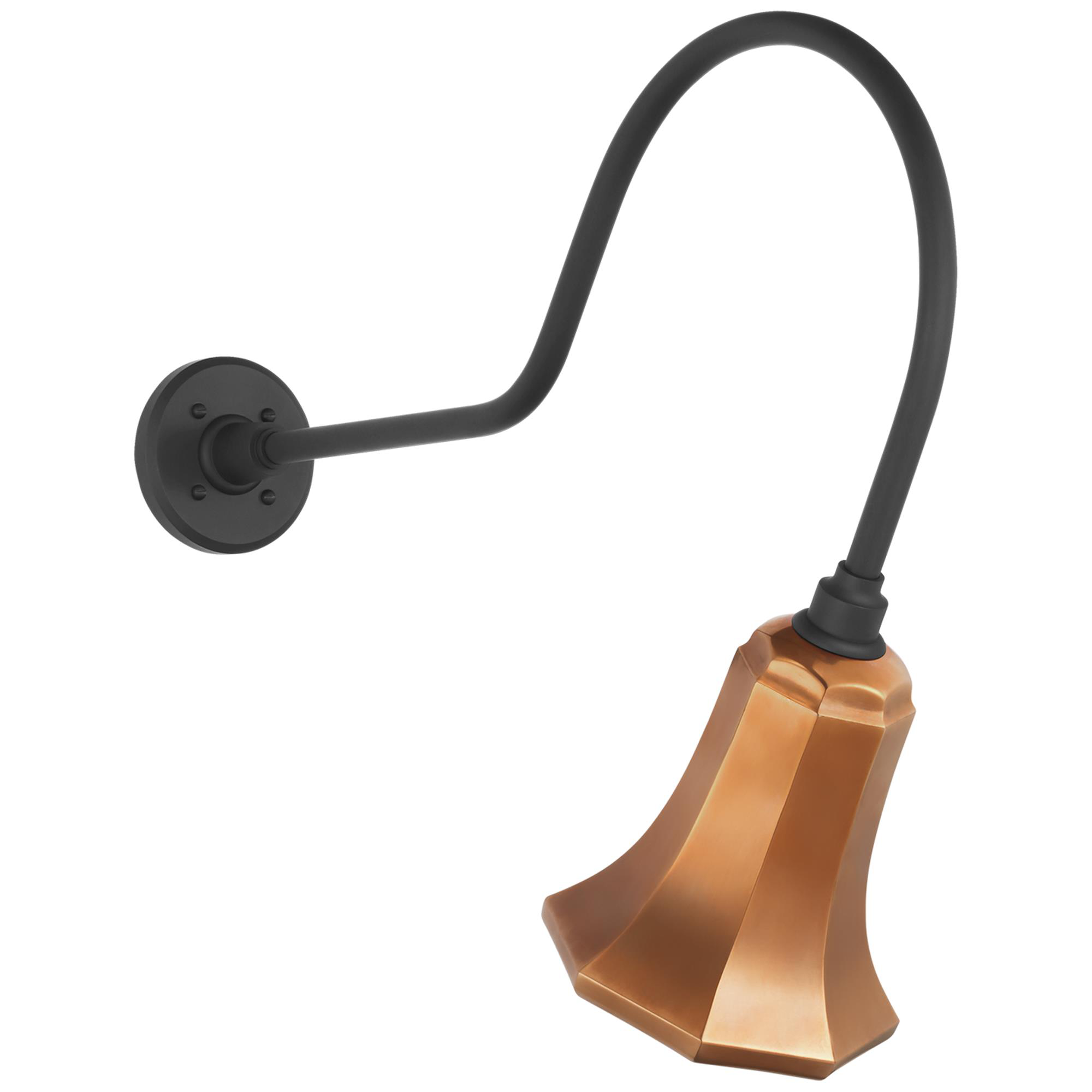 Shown in Matte Black finish and Copper shade