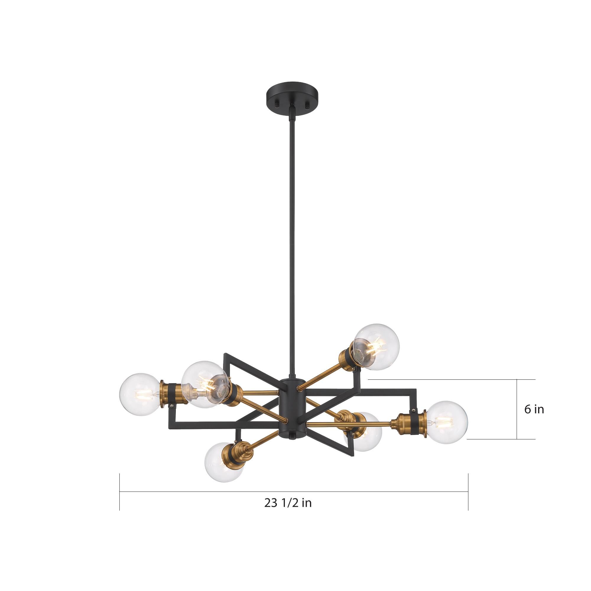 Intention 23 Inch 6 Light Chandelier by Nuvo Lighting
